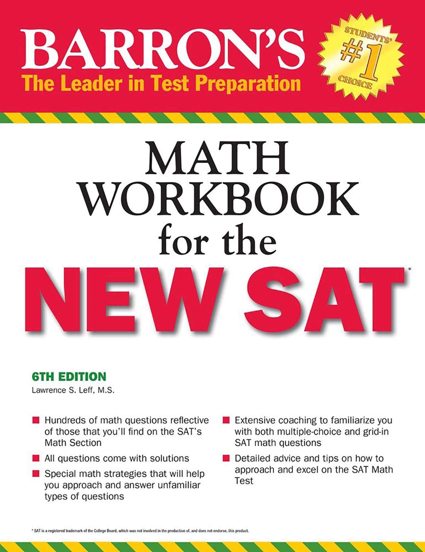 Barron's Math Workbook for the NEW SAT used book depot