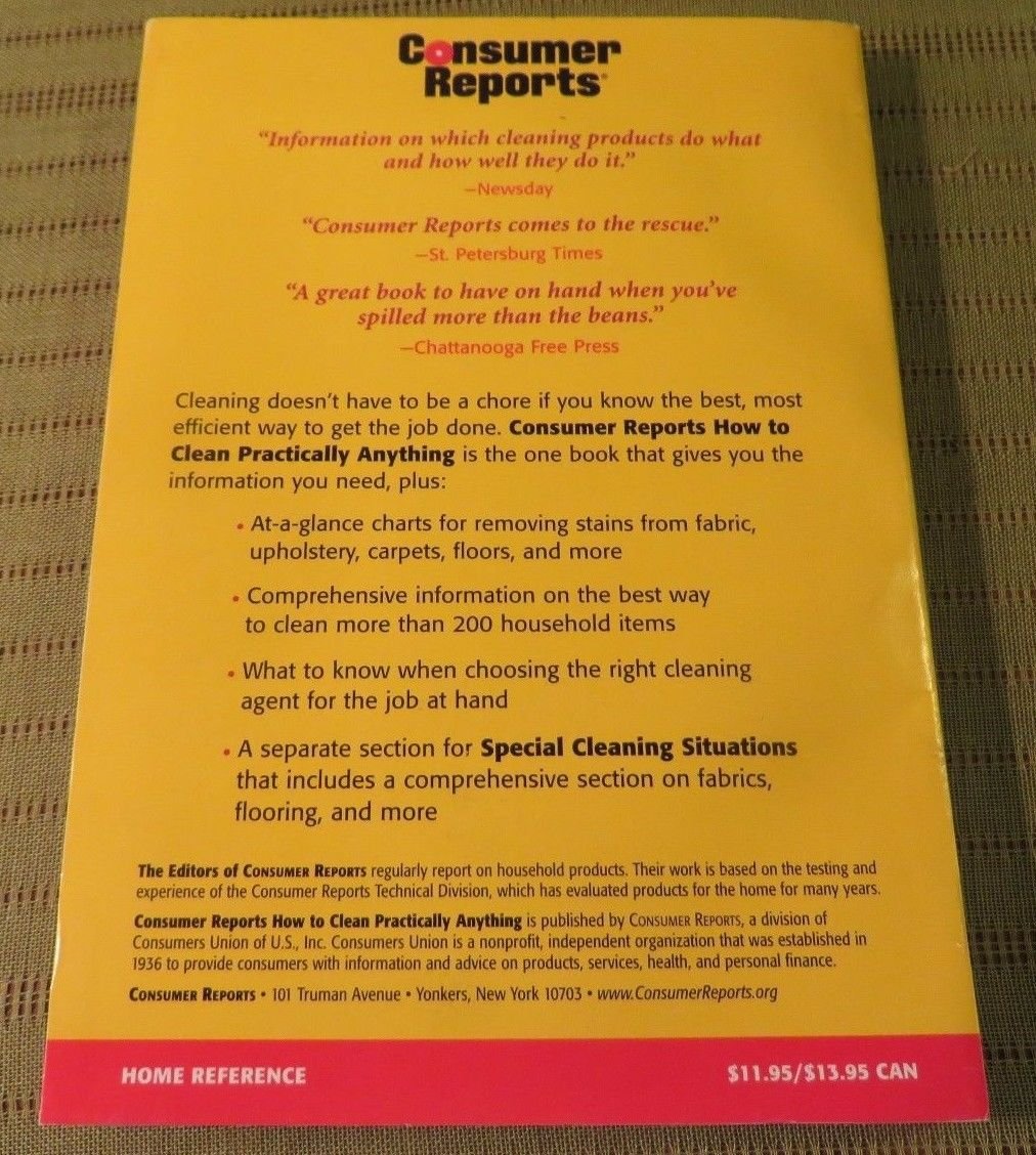 2006 HOW TO CLEAN PRACTICALLY ANYTHING by The Editors of Consumer Reports Book used book depot