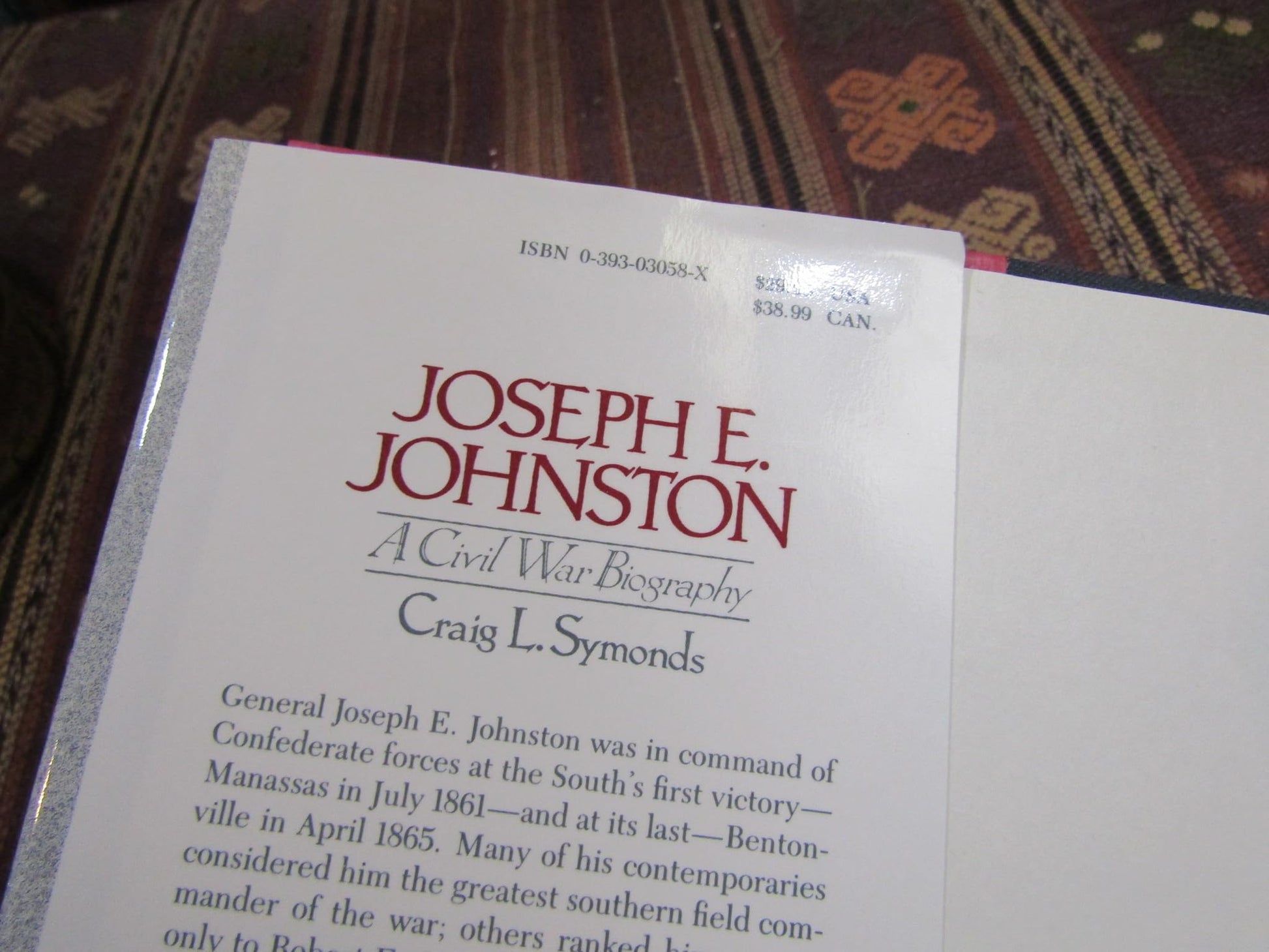 Joseph E. Johnston: A Civil War Biography used book depot