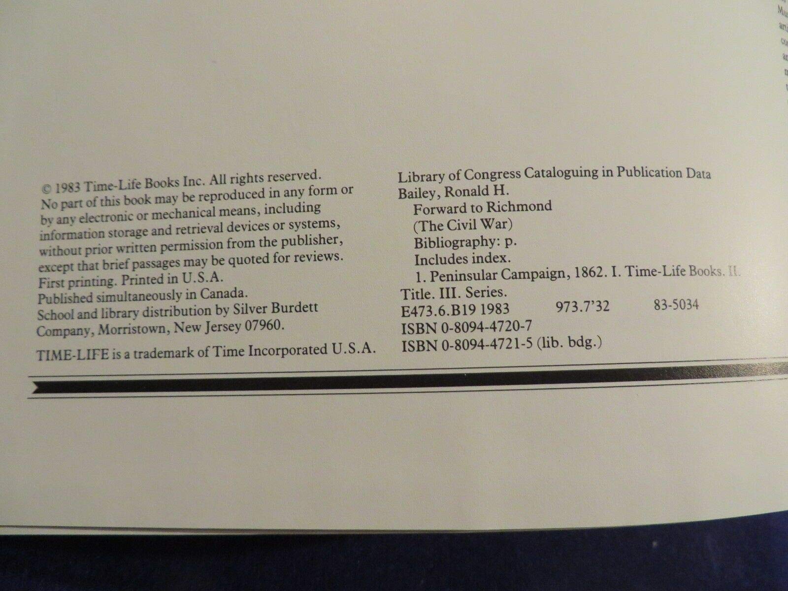 Forward to Richmond (Civil War) used book depot