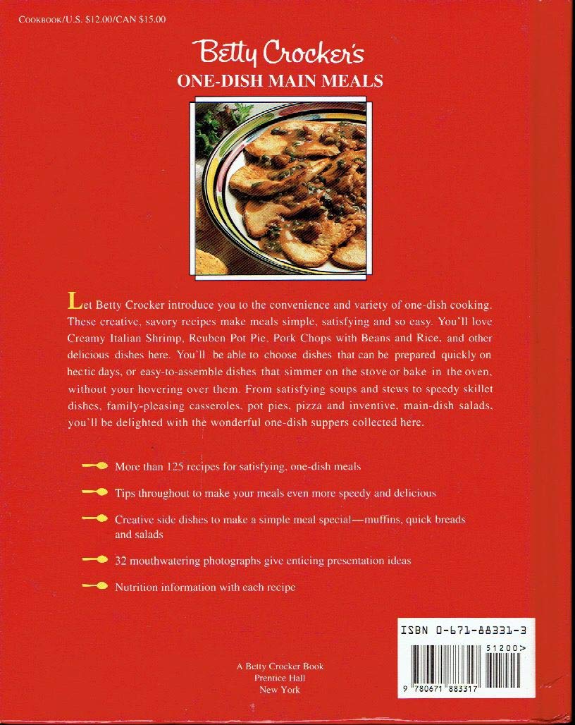 Betty Crocker's One-Dish Main Meals used book depot