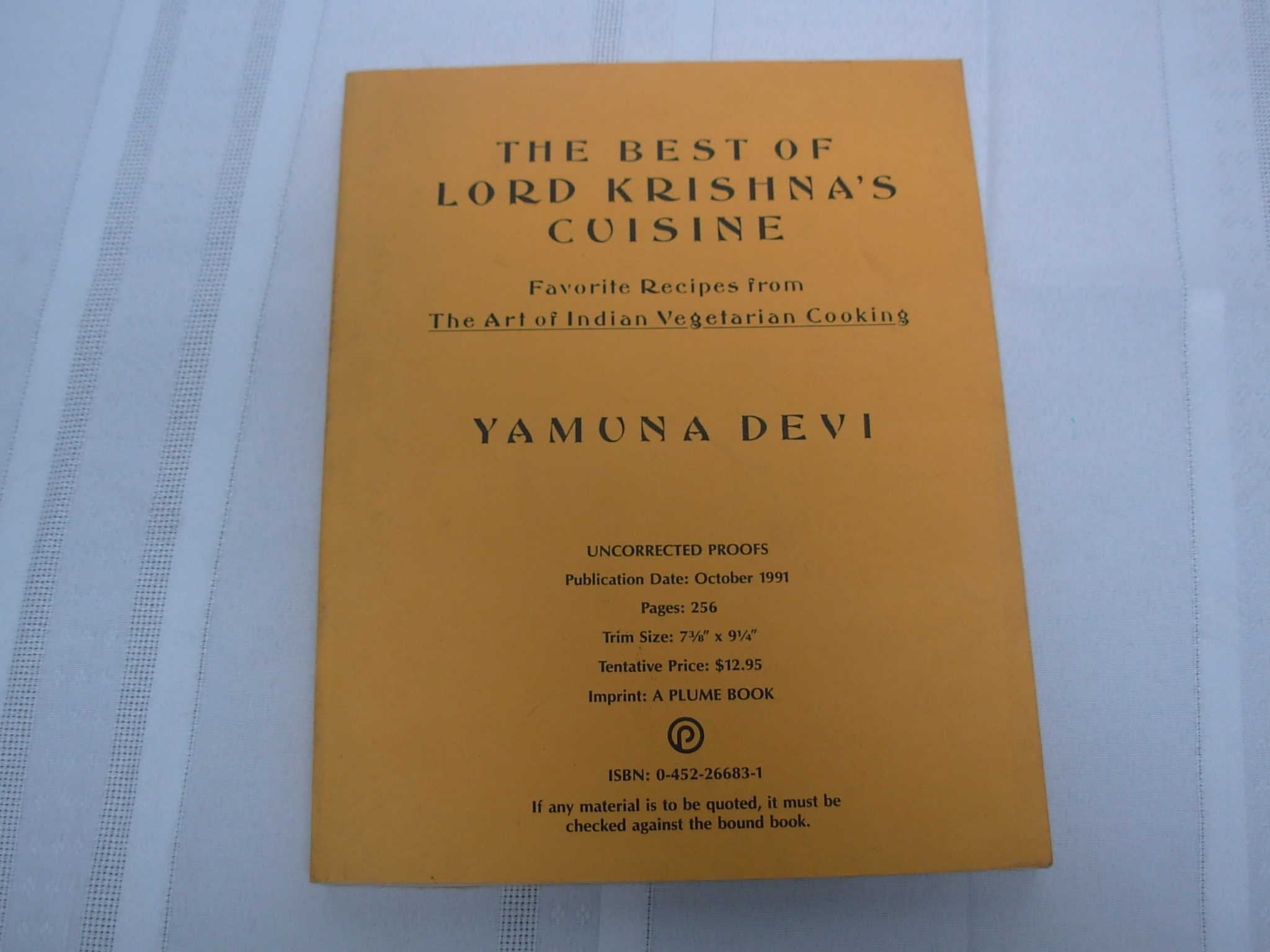 The Best of Lord Krishna's Cuisine: Favorite Recipes from The Art of Indian Vegetarian Cooking used book depot