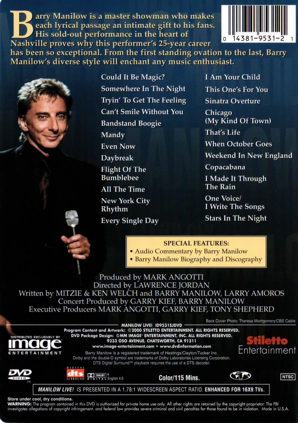 Barry Manilow: Manilow Live! [DVD] used book depot