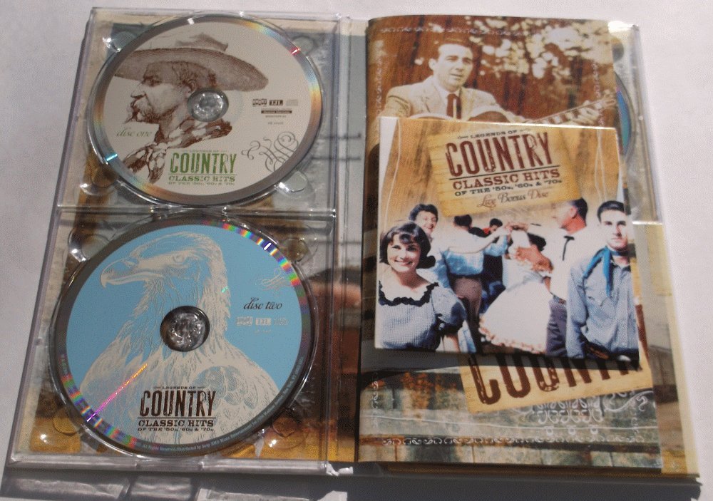 Legends of Country : Classic Hits of the 50's, 60's and 70's (3 CD BOX SET) + Bonus used book depot