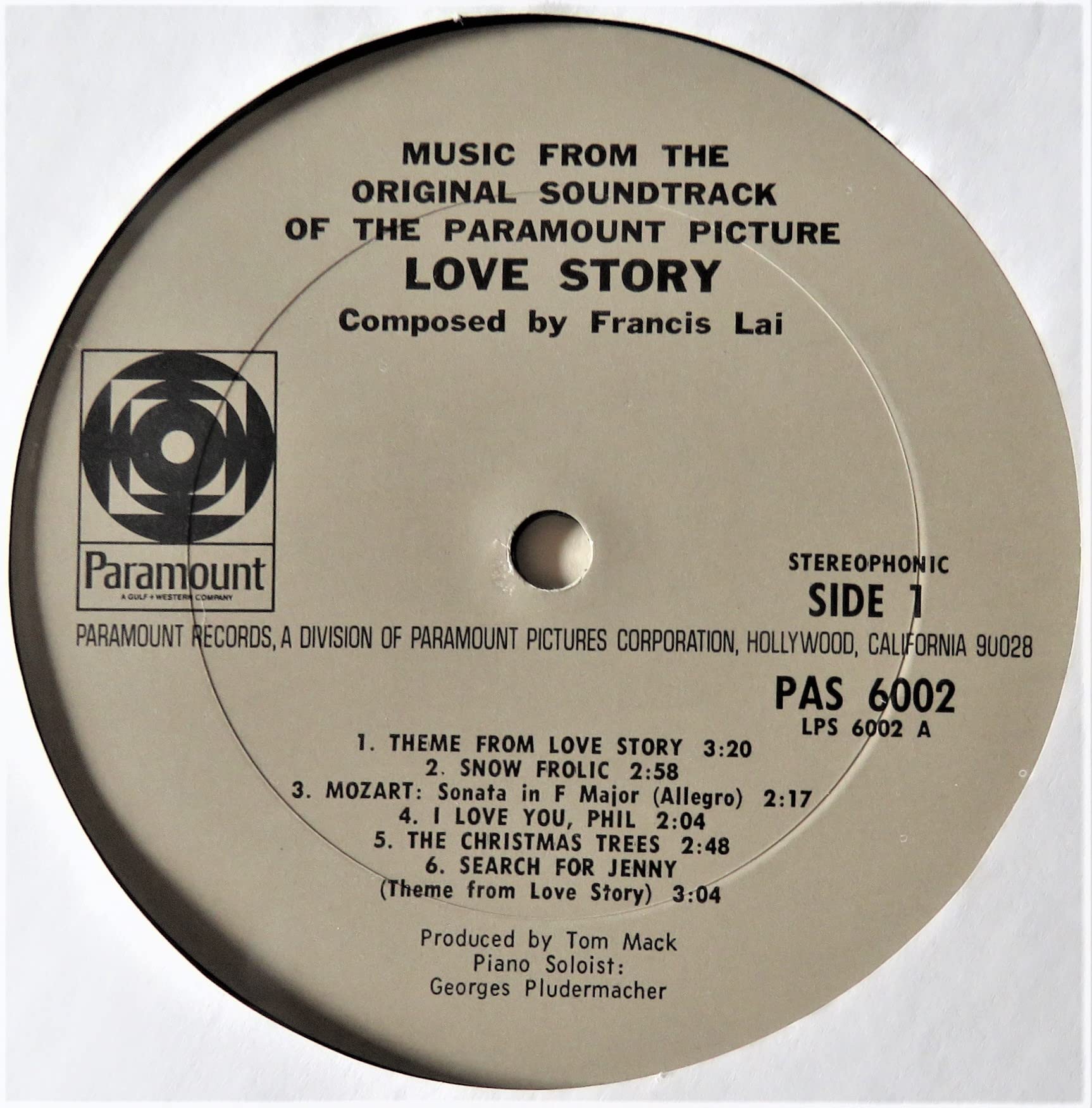 Love Story - Music from the original soundtrack.