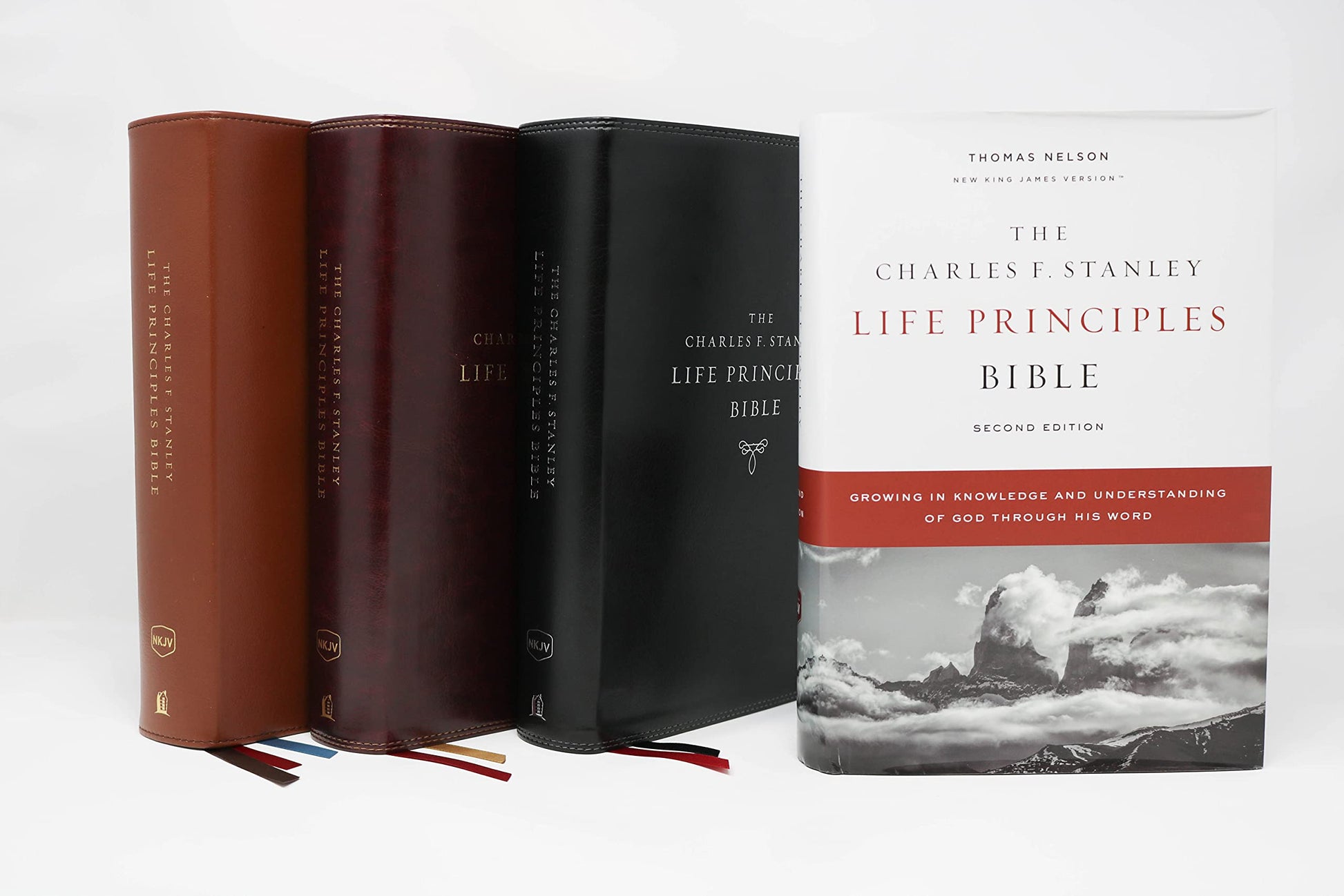 The NKJV, Charles F. Stanley Life Principles Bible, 2nd Edition, Leathersoft, Burgundy, Comfort Print: Growing in Knowledge and Understanding of God Through His Word used book depot