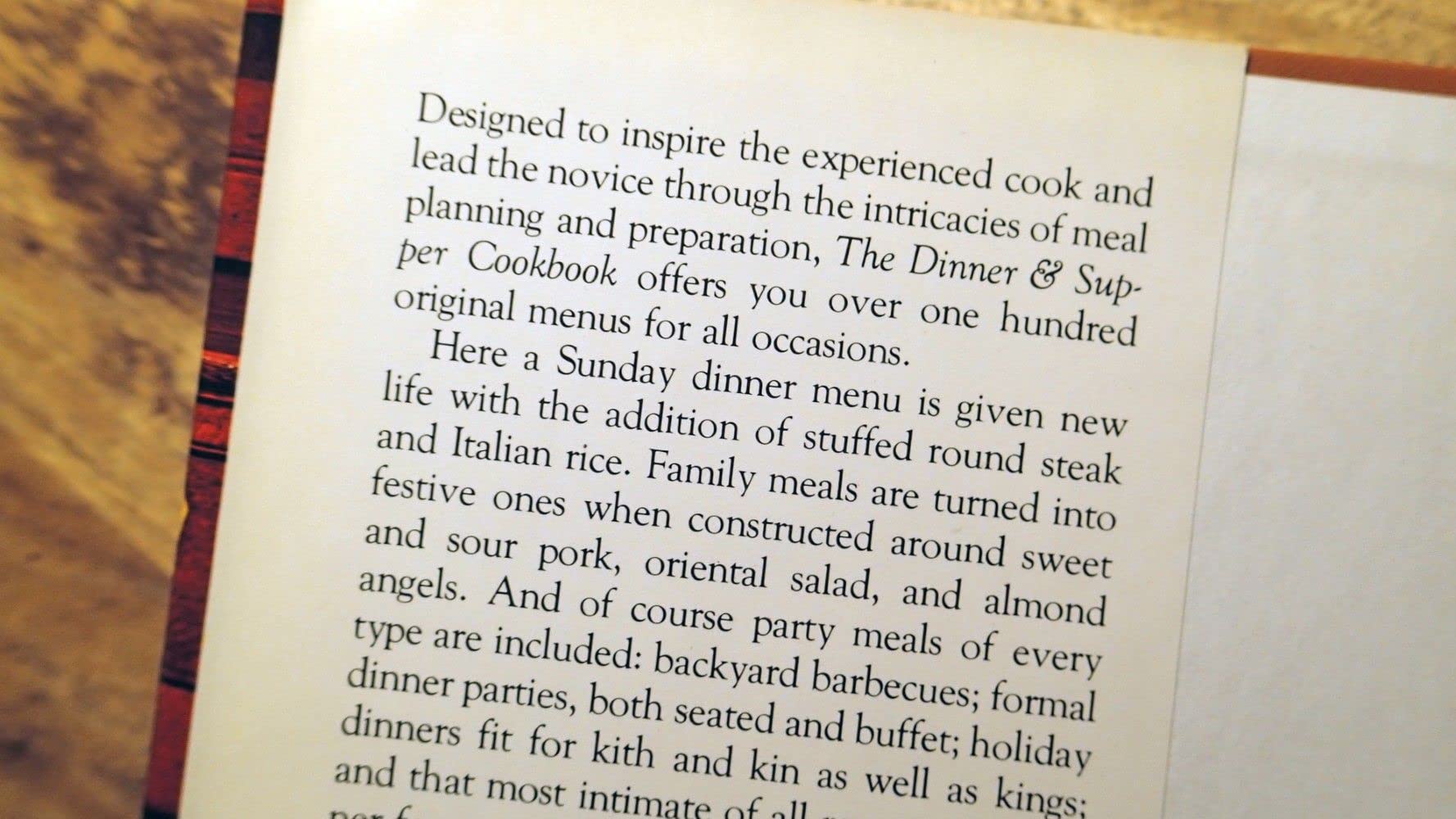The dinner & supper cookbook: Complete menus, recipes & tips used book depot