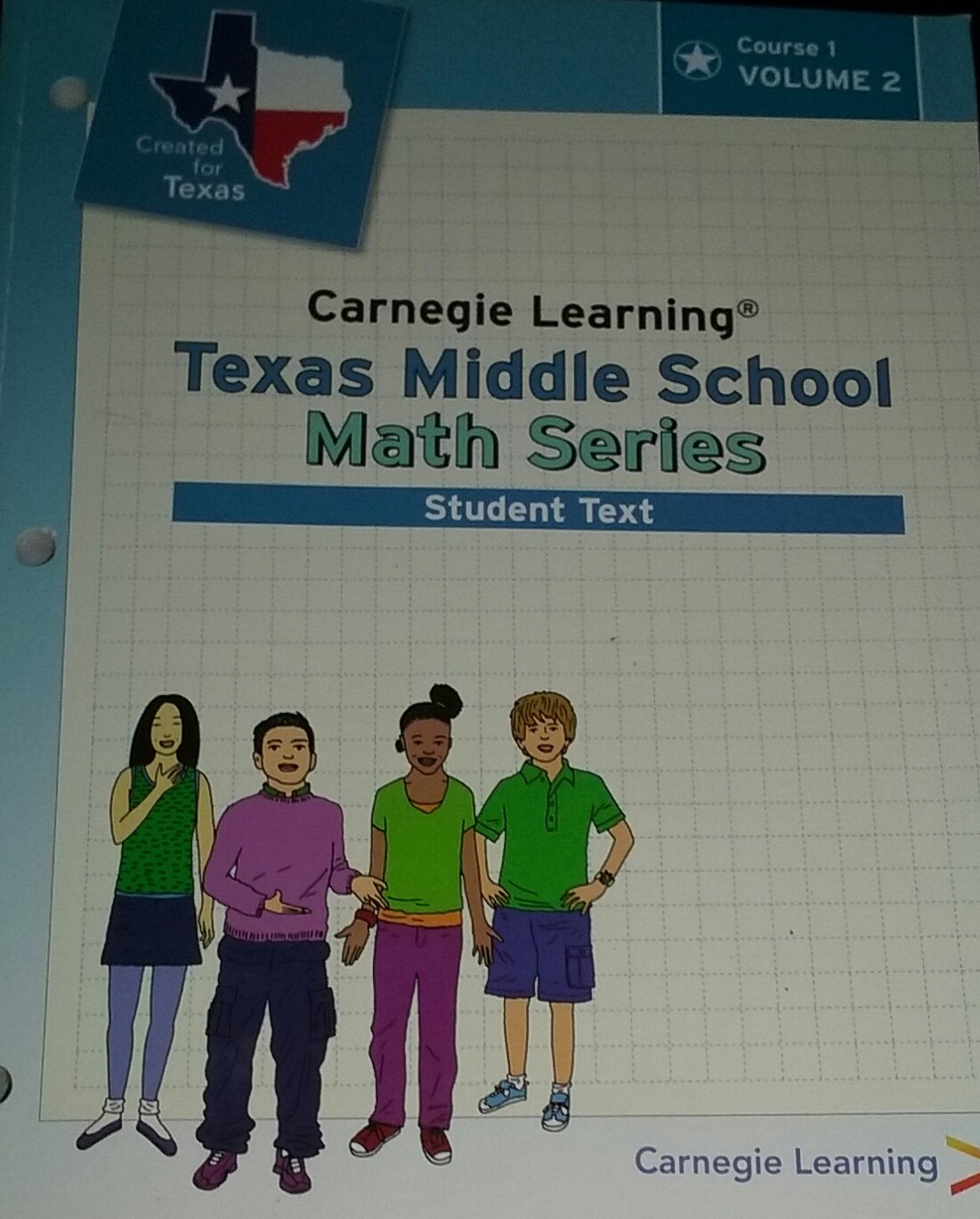 Carnegie Learning Texas Middle School Math Series Course 1 Student Edition Volume 1 & Volume 2 used book depot