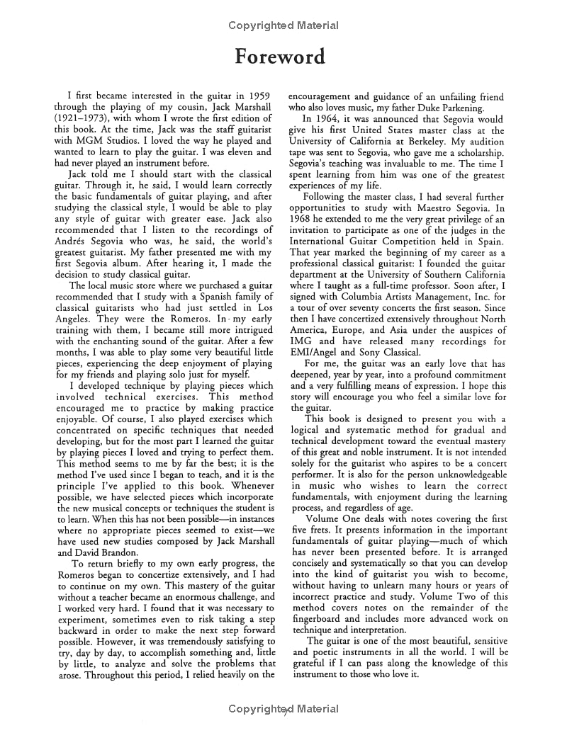 The Christopher Parkening Guitar Method - Volume 1: Guitar Technique used book depot