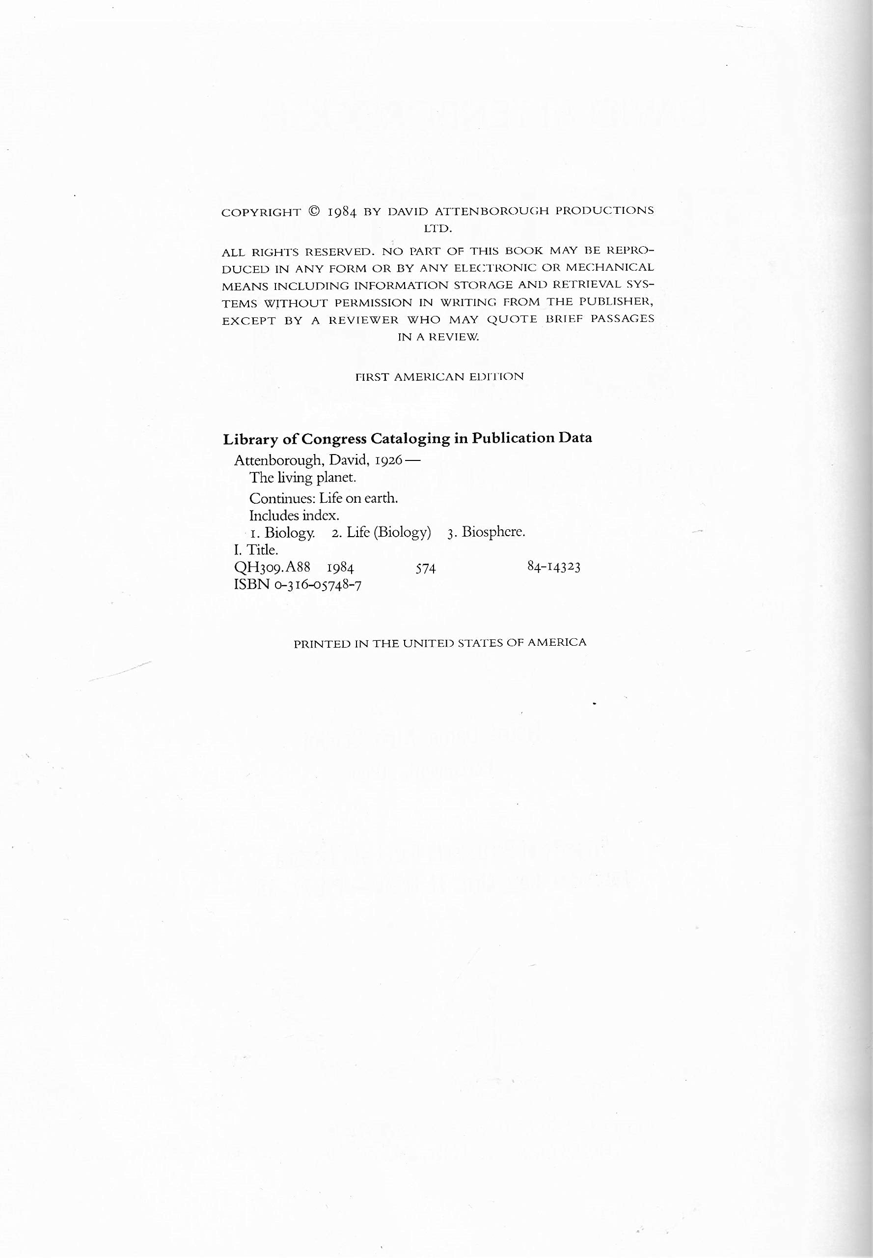 The Living Planet: A Portrait of the Earth used book depot