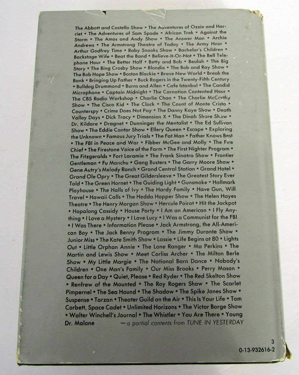 Tune in Yesterday: The Ultimate Encyclopedia of Old-Time Radio, 1925-1976 used book depot