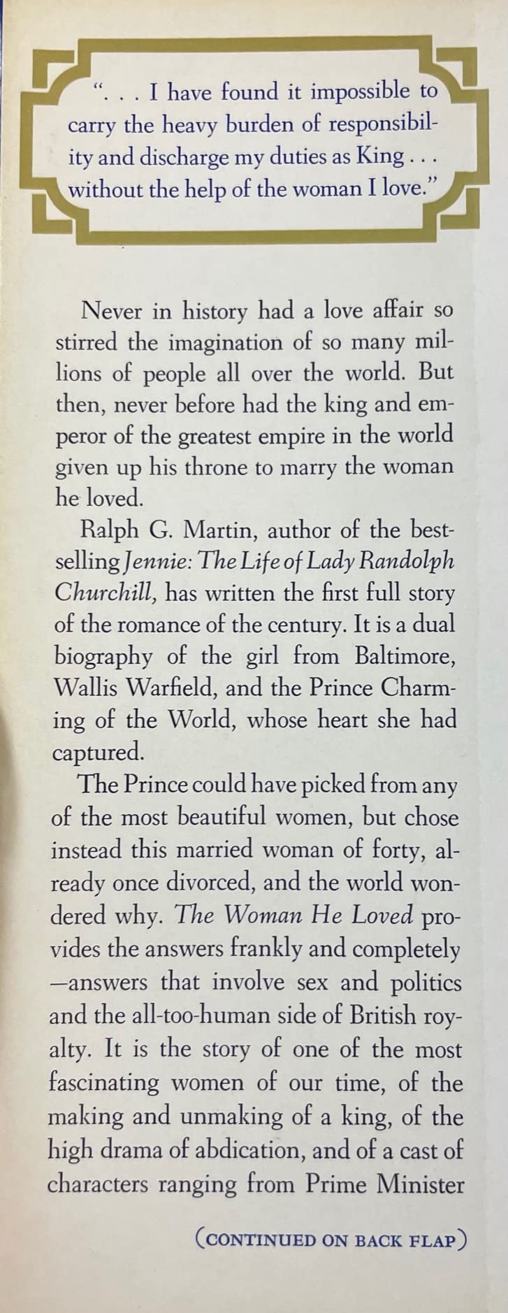 The Woman He Loved: The Story of the Duke and Duchess of Windsor used book depot