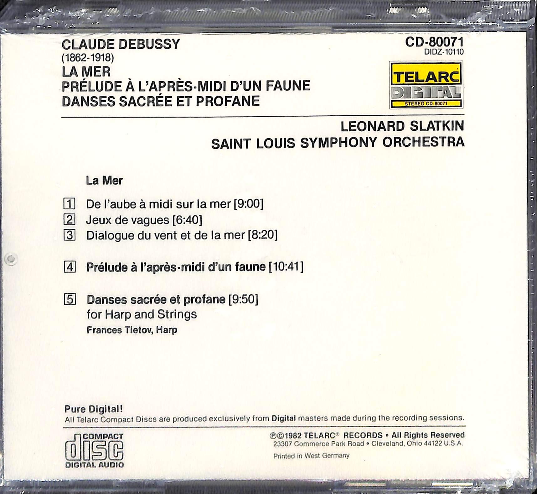 Debussy: La Mer, Afternoon Of A Faun, & Danses Sacree Et Profane used book depot