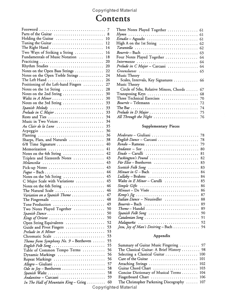 The Christopher Parkening Guitar Method - Volume 1: Guitar Technique used book depot