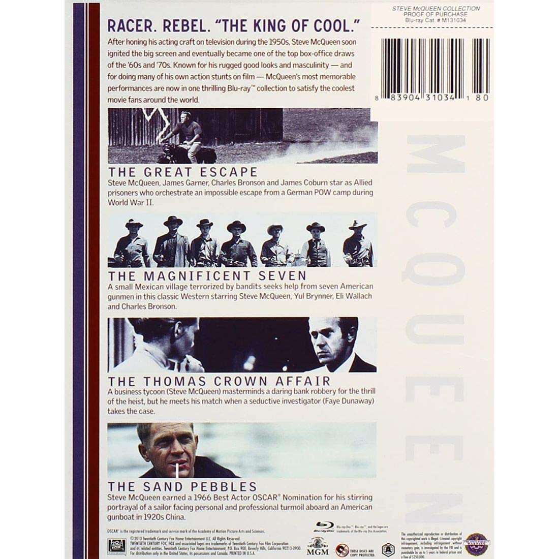 The Steve McQueen Collection (The Great Escape / The Magnificent Seven / The Thomas Crown Affair / The Sand Pebbles) used book depot
