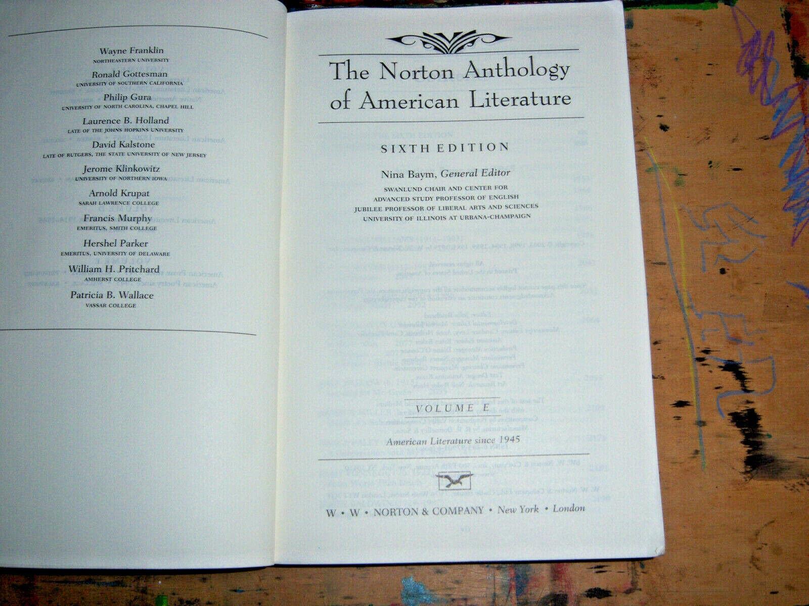 The Norton Anthology of American Literature Since 1945, Vol. E