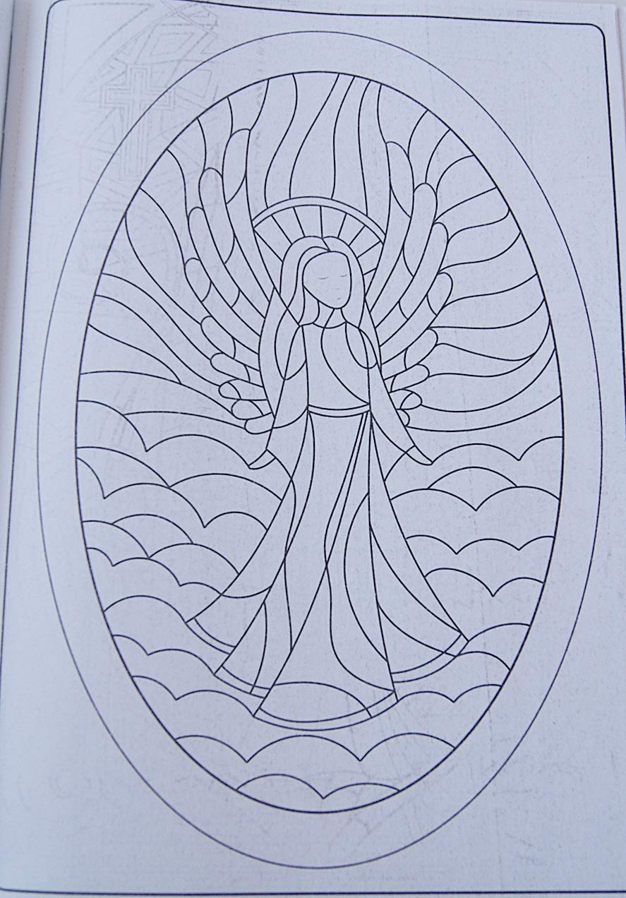 Kappa Adult Coloring Stained Glass Designs Coloring and Activity Book - 32 Pages used book depot