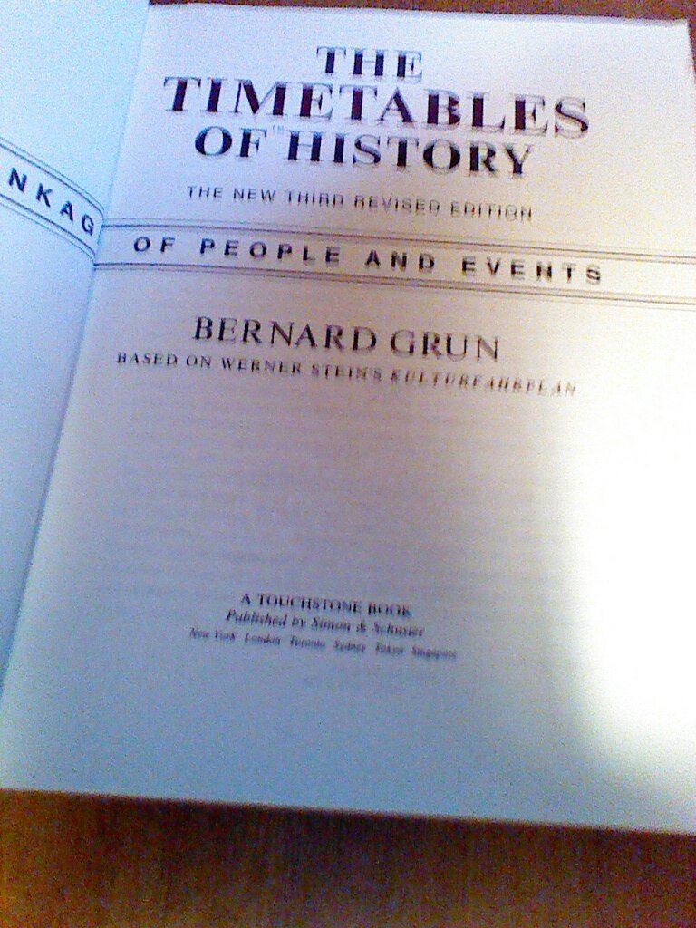 The Timetables of History: A Horizontal Linkage of People and Events used book depot