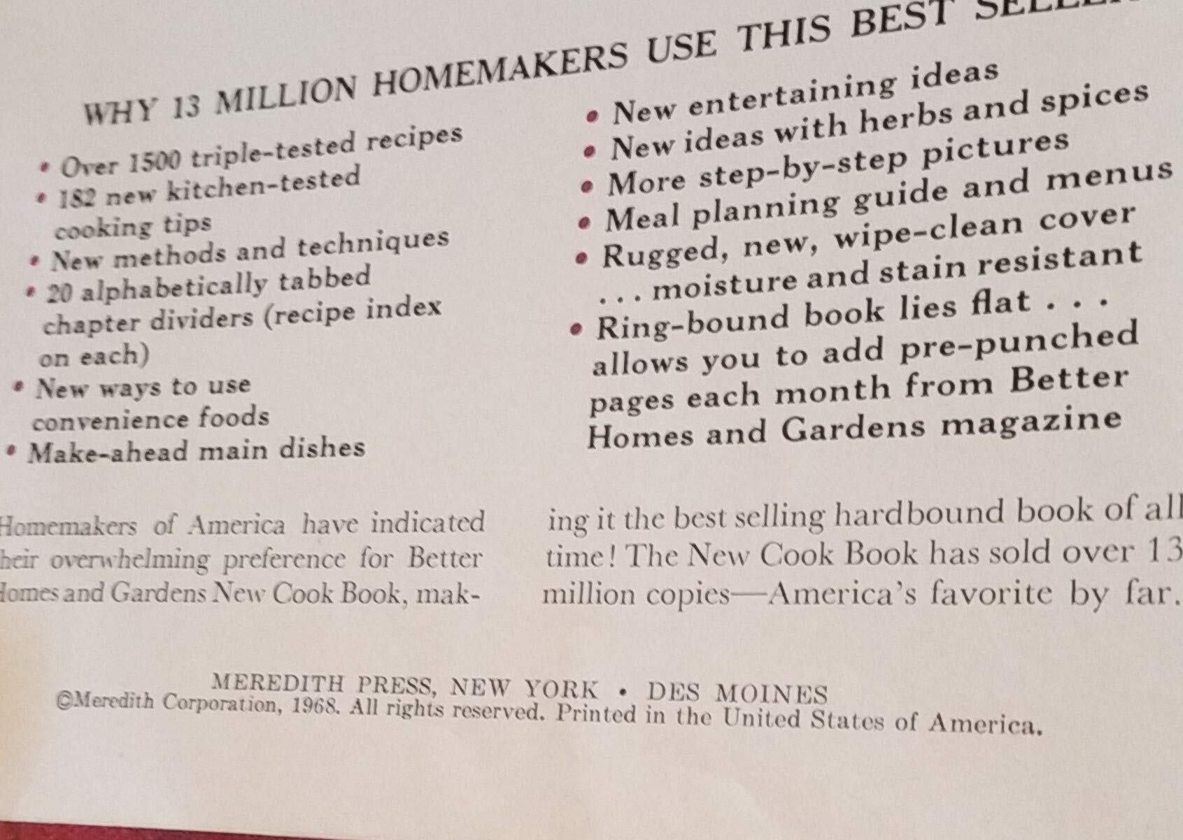 Better Homes And Gardens New Cook Book: Five -5- Ring Binder - 1968 Edition used book depot