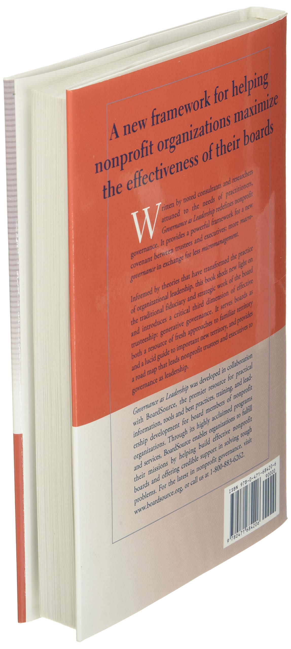 Governance as Leadership: Reframing the Work of Nonprofit Boards used book depot