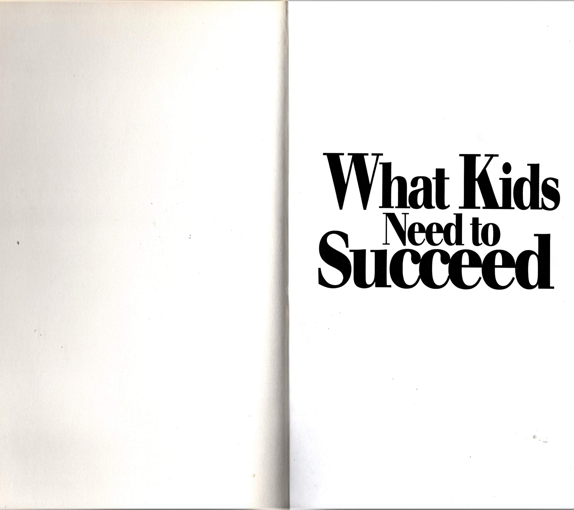 What Kids Need to Succeed: Proven, Practical Ways to Raise Good Kids used book depot
