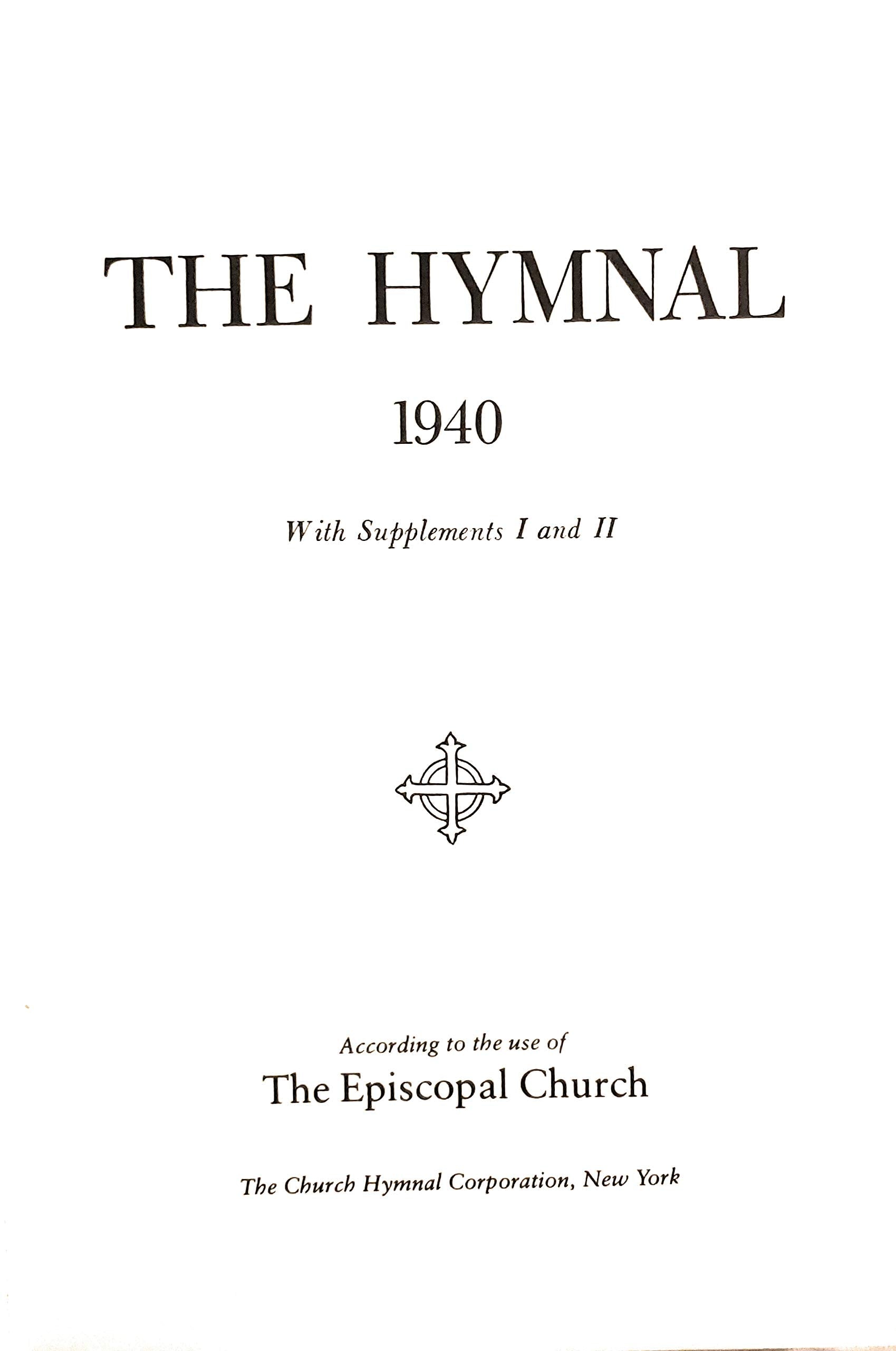 The Hymnal 1940 With Supplements I and II used book depot