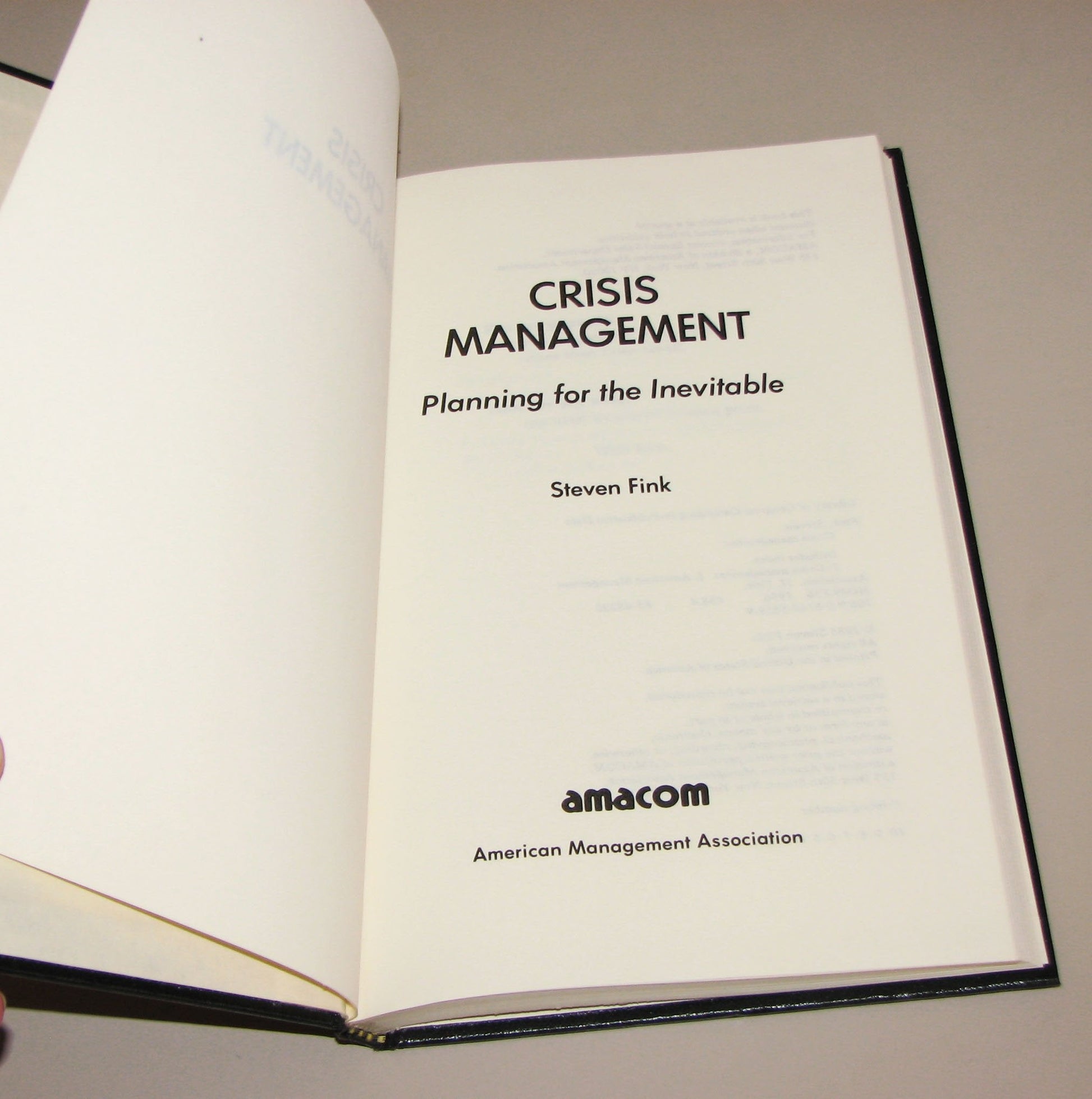 Crisis Management: Planning for the Inevitable used book depot