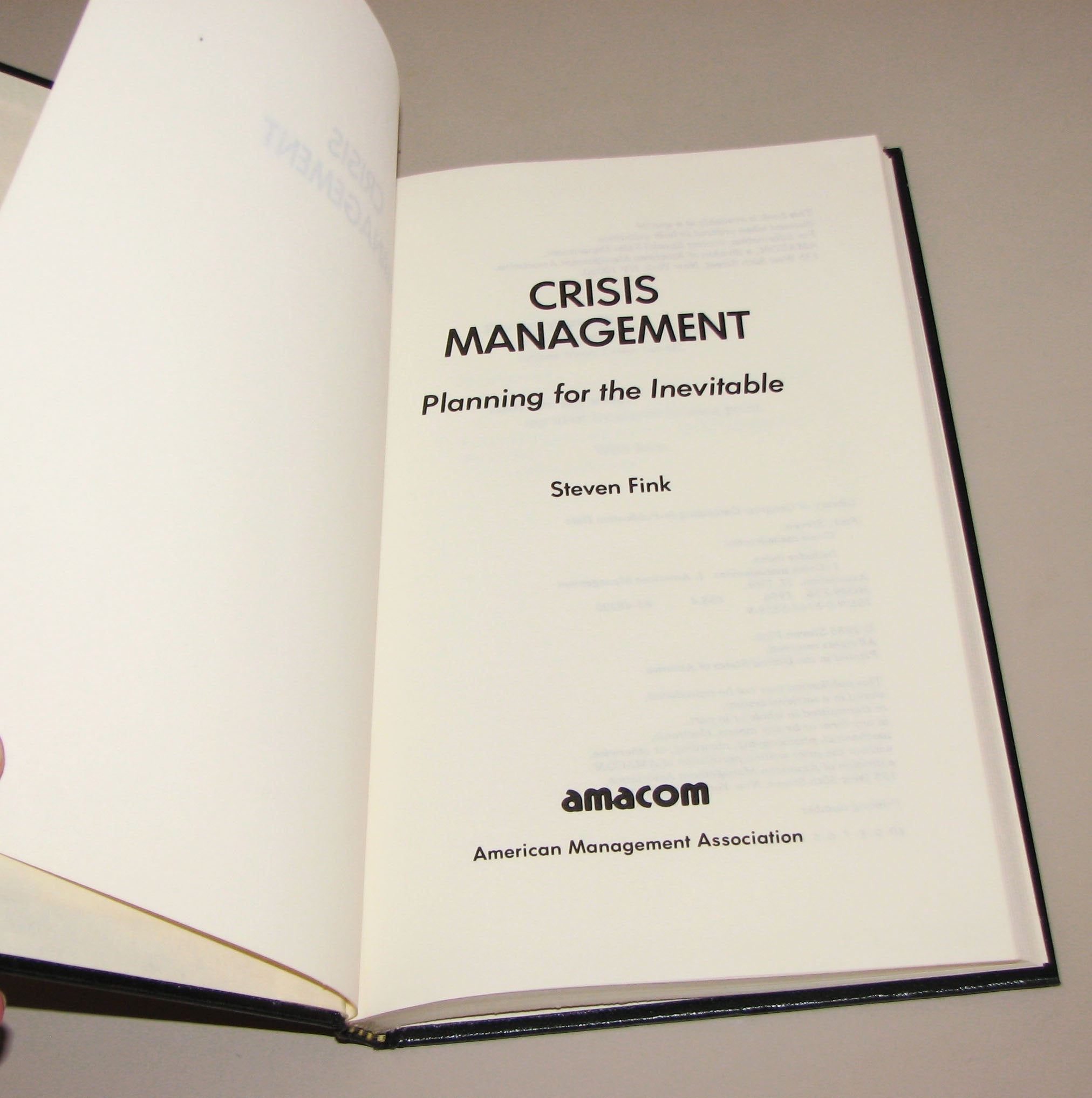 Crisis Management: Planning for the Inevitable used book depot