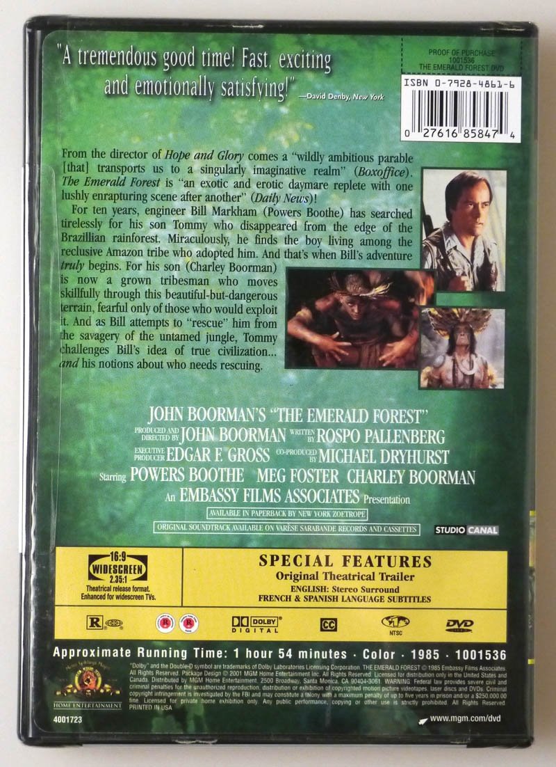 The Emerald Forest [DVD] used book depot