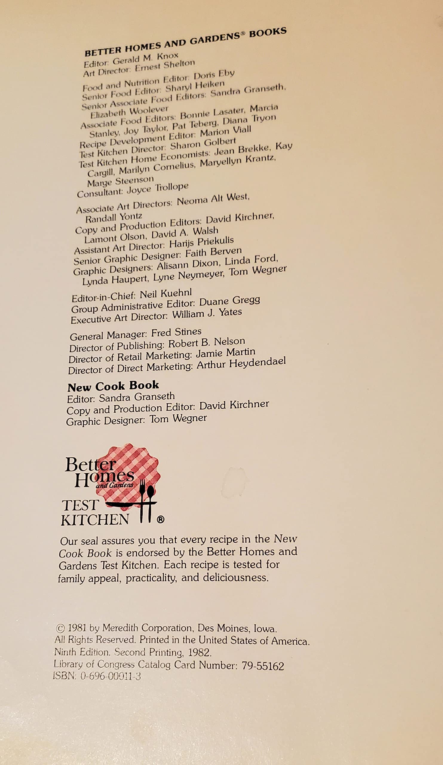 Better Homes and Garden New Cookbook, 1981, Ringbound used book depot