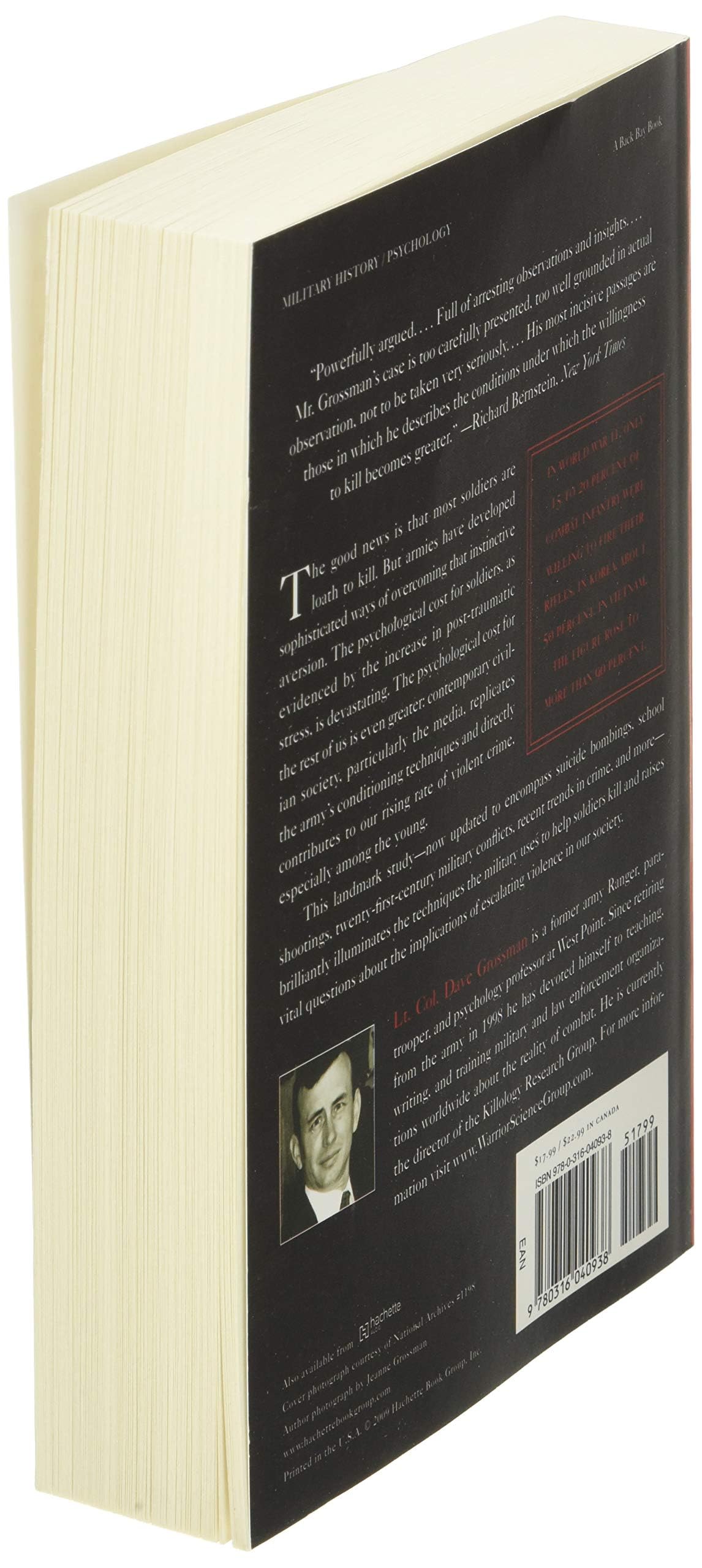 On Killing: The Psychological Cost of Learning to Kill in War and Society used book depot