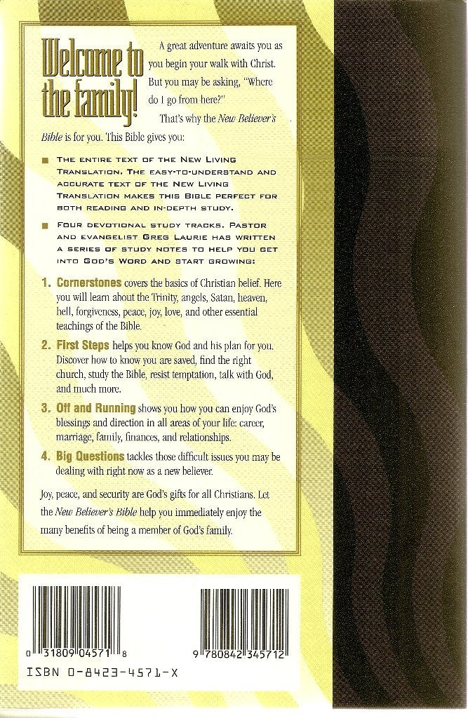 New Believer's Bible: First Steps for New Christians (New Living Translation) used book depot