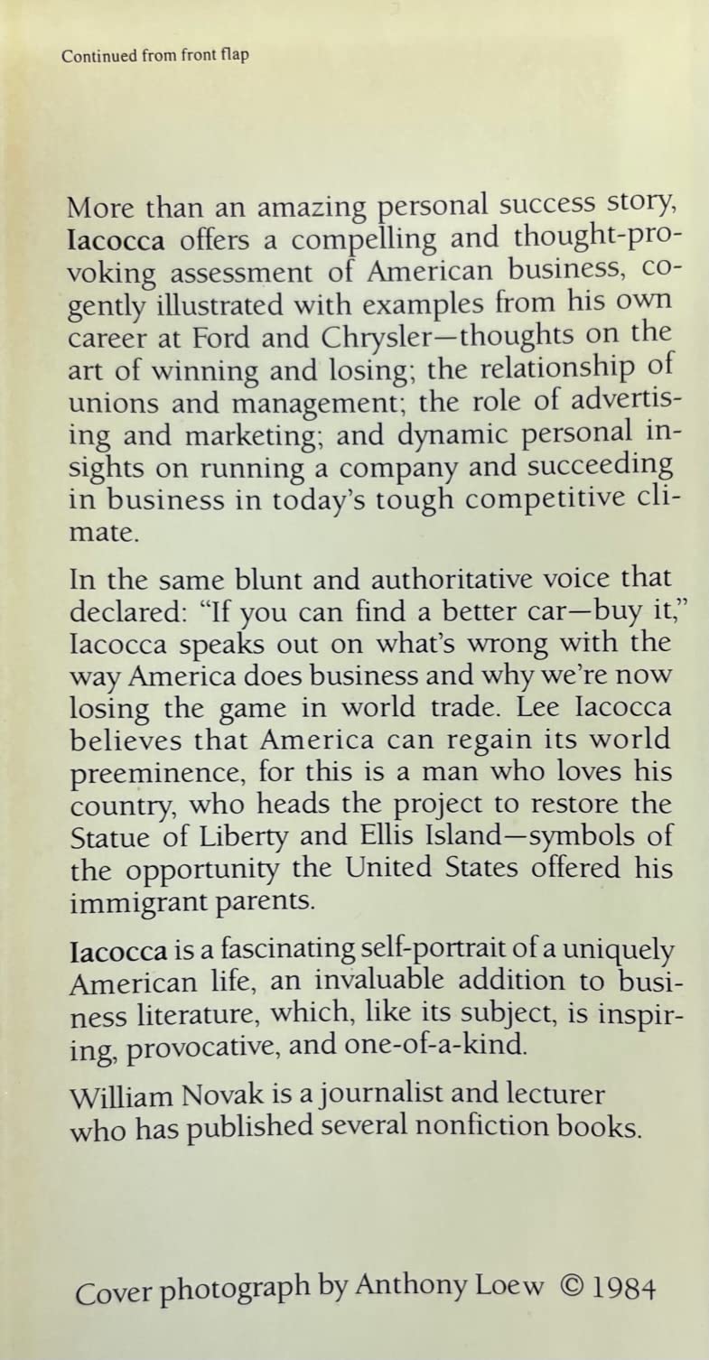 Iacocca * An Autobiography used book depot