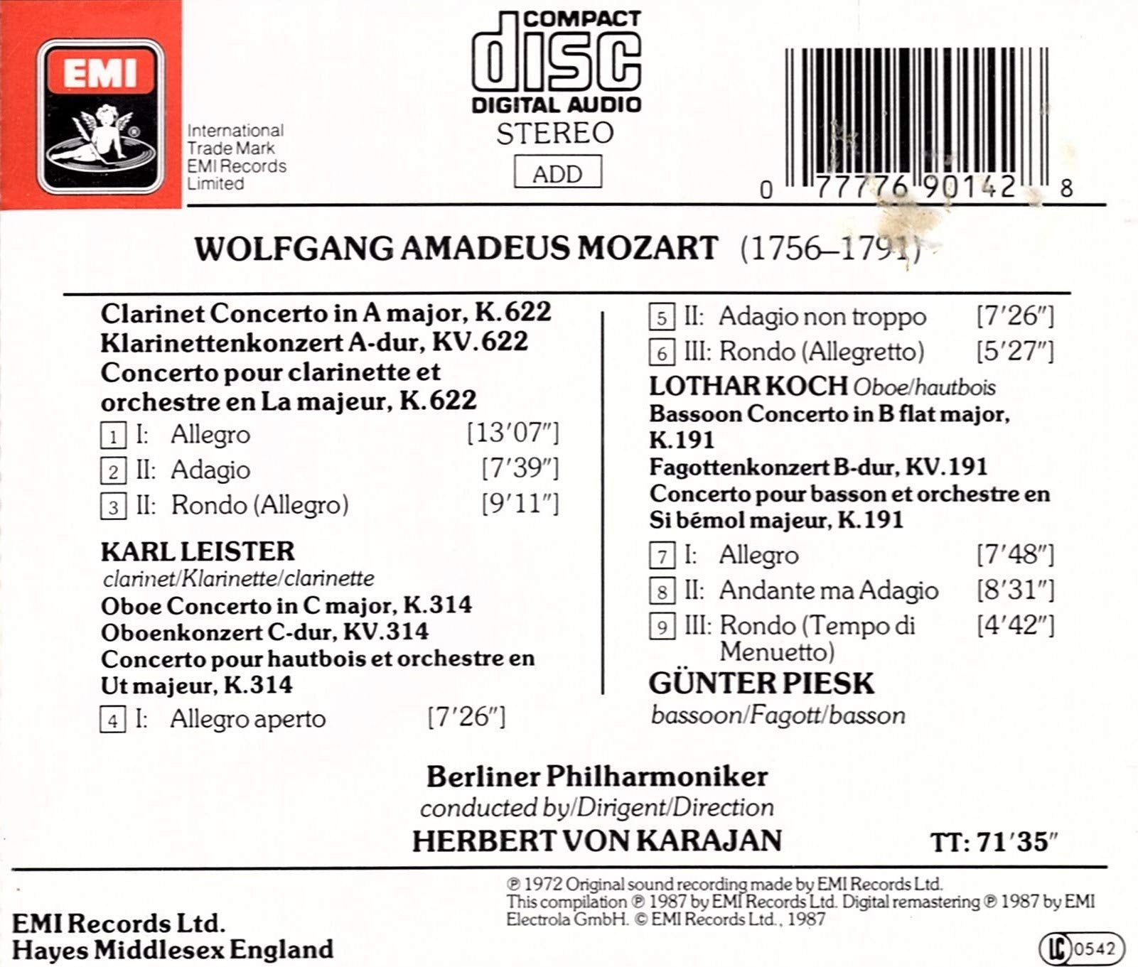 Mozart: Woodwind Concertos for Clarinet, Oboe & Bassoon