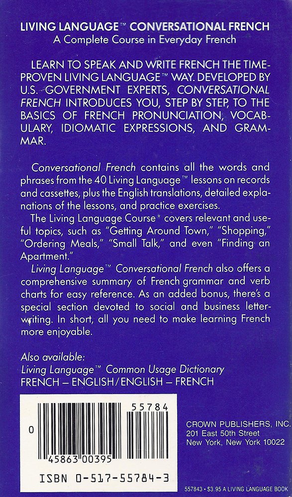 Living Language Conversational French used book depot