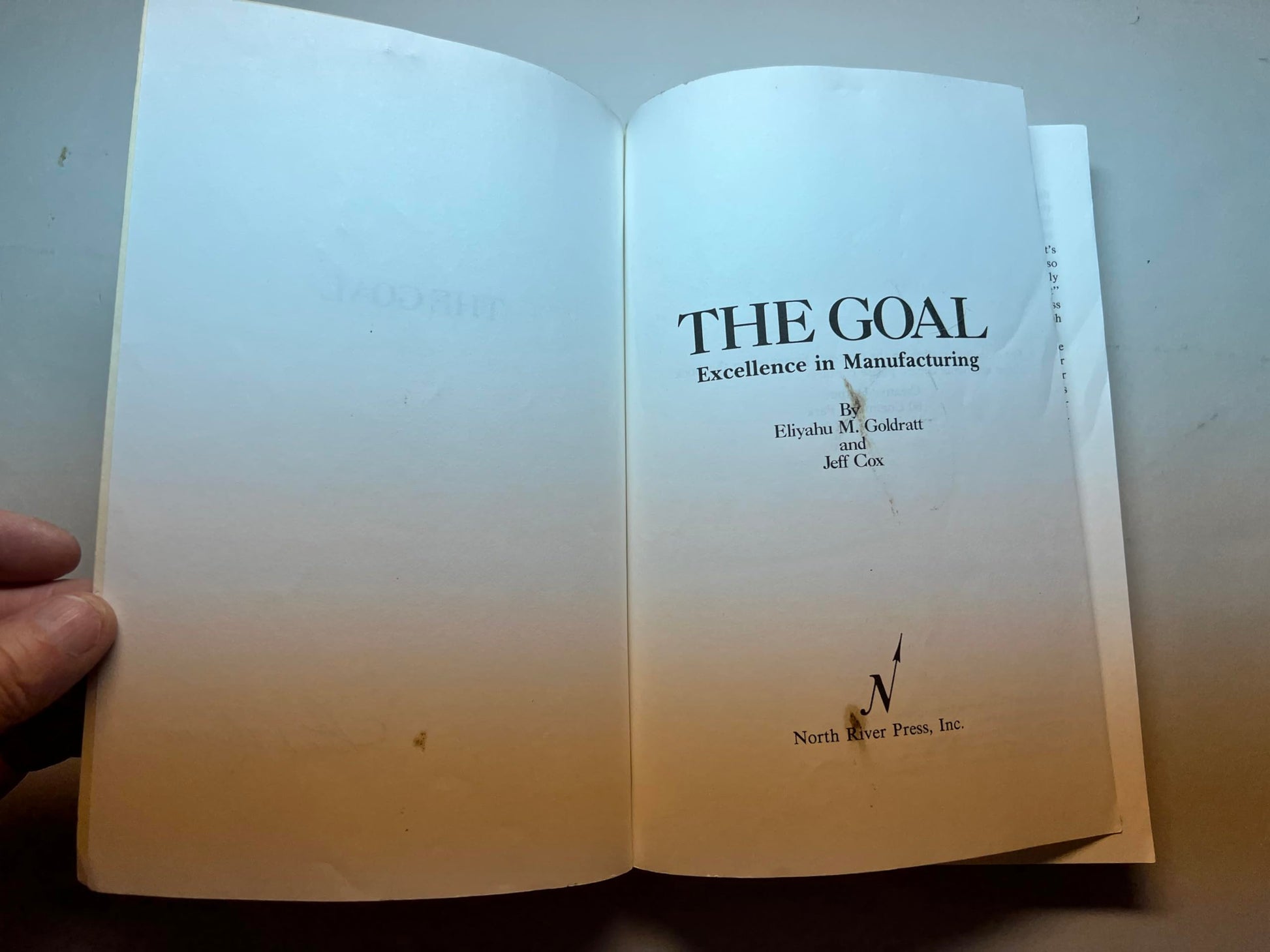 The Goal: Excellence In Manufacturing used book depot