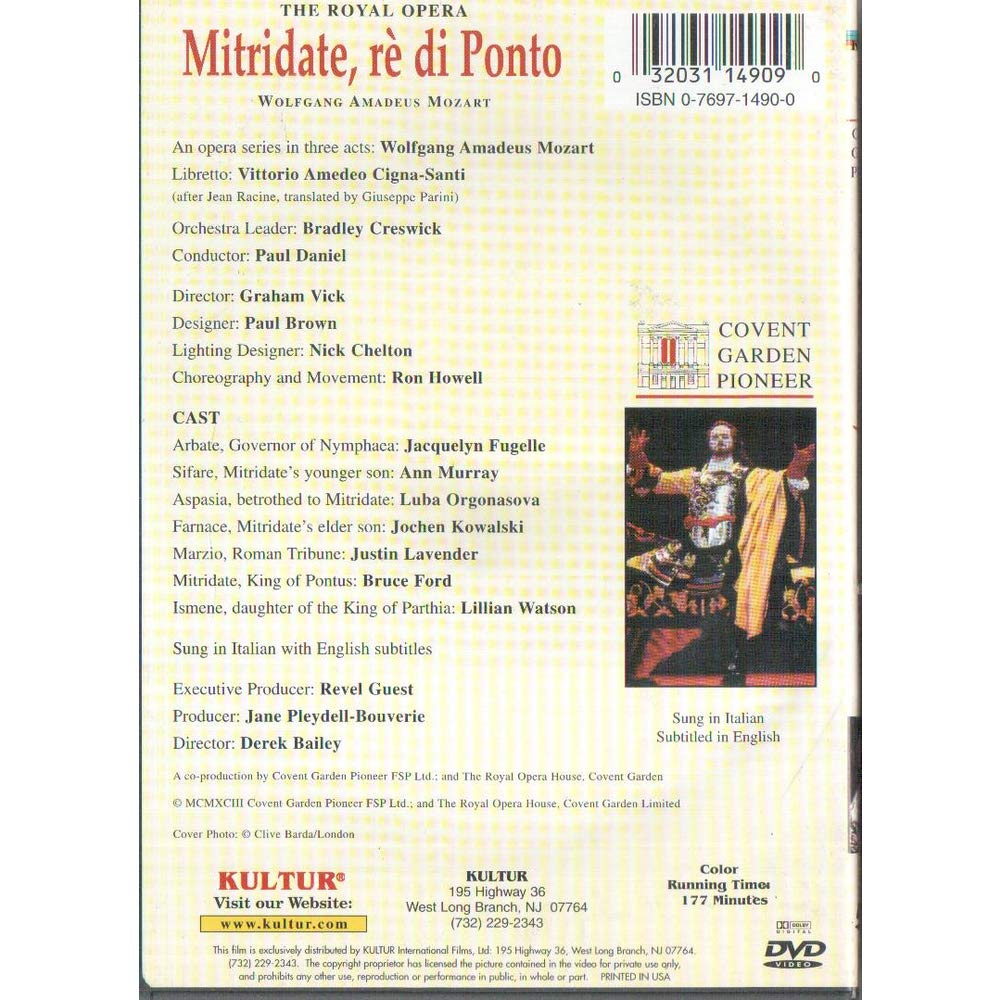 Mozart: Mitridate, rè di Ponto (Royal Opera House, Covent Garden 1993) used book depot