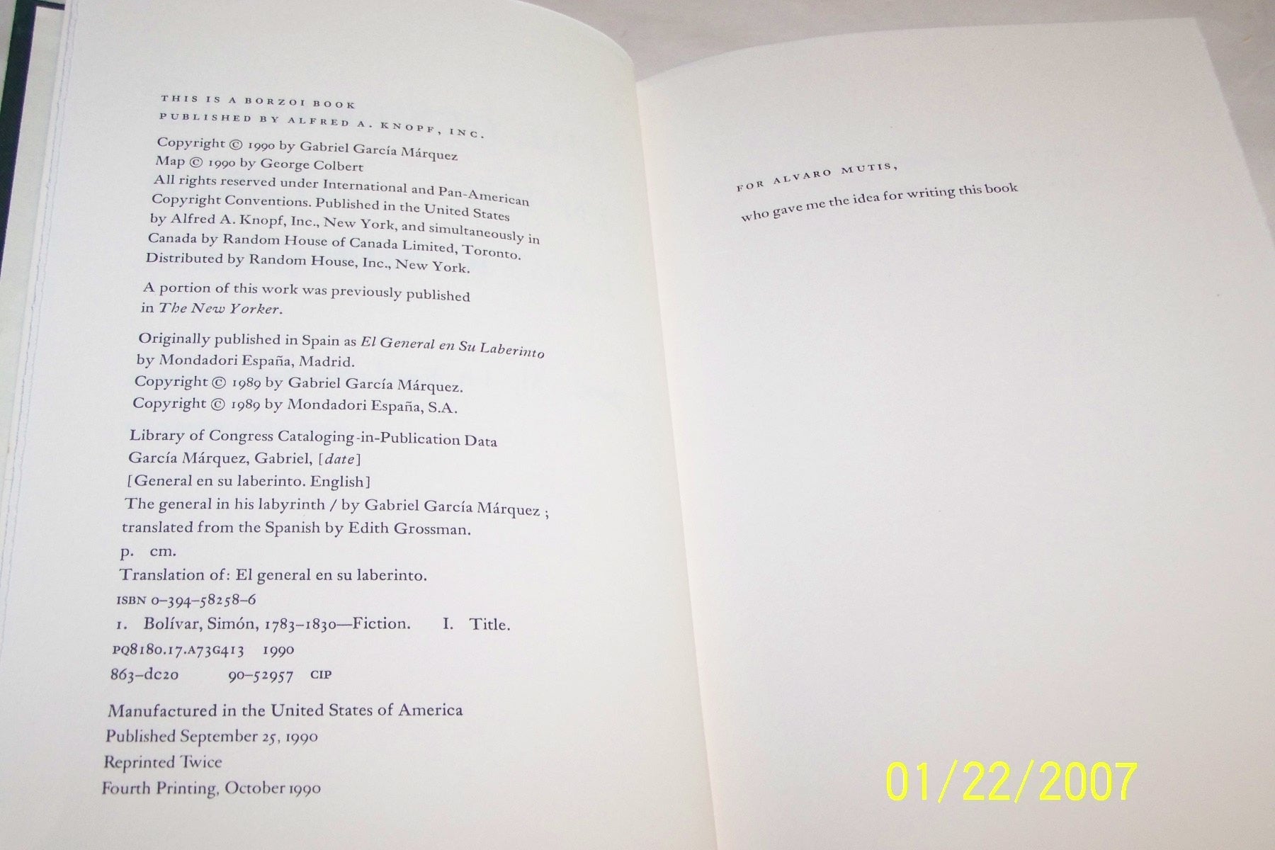 The General In His Labyrinth used book depot
