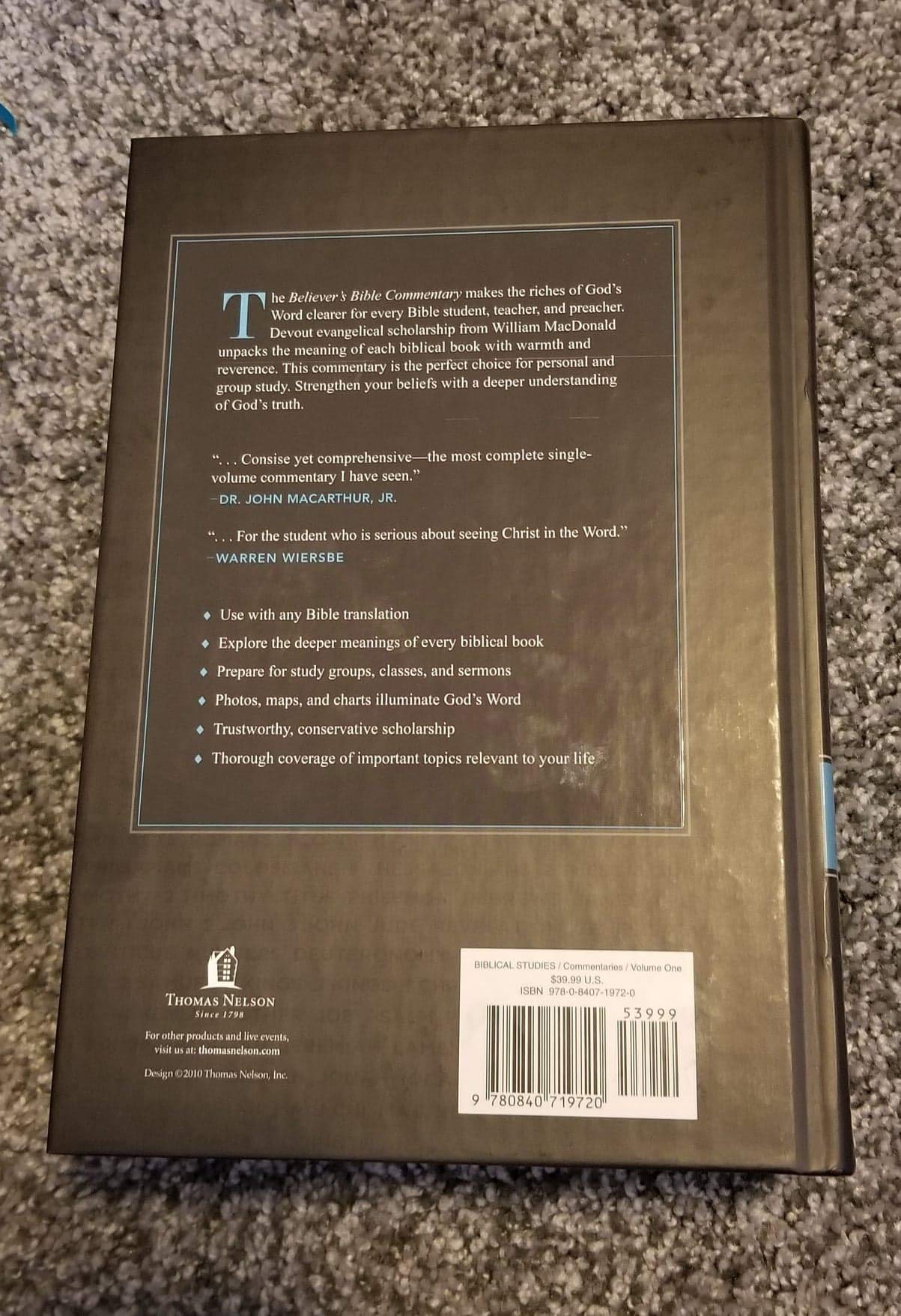 Believer's Bible Commentary: A Complete Bible Commentary in One Volume used book depot