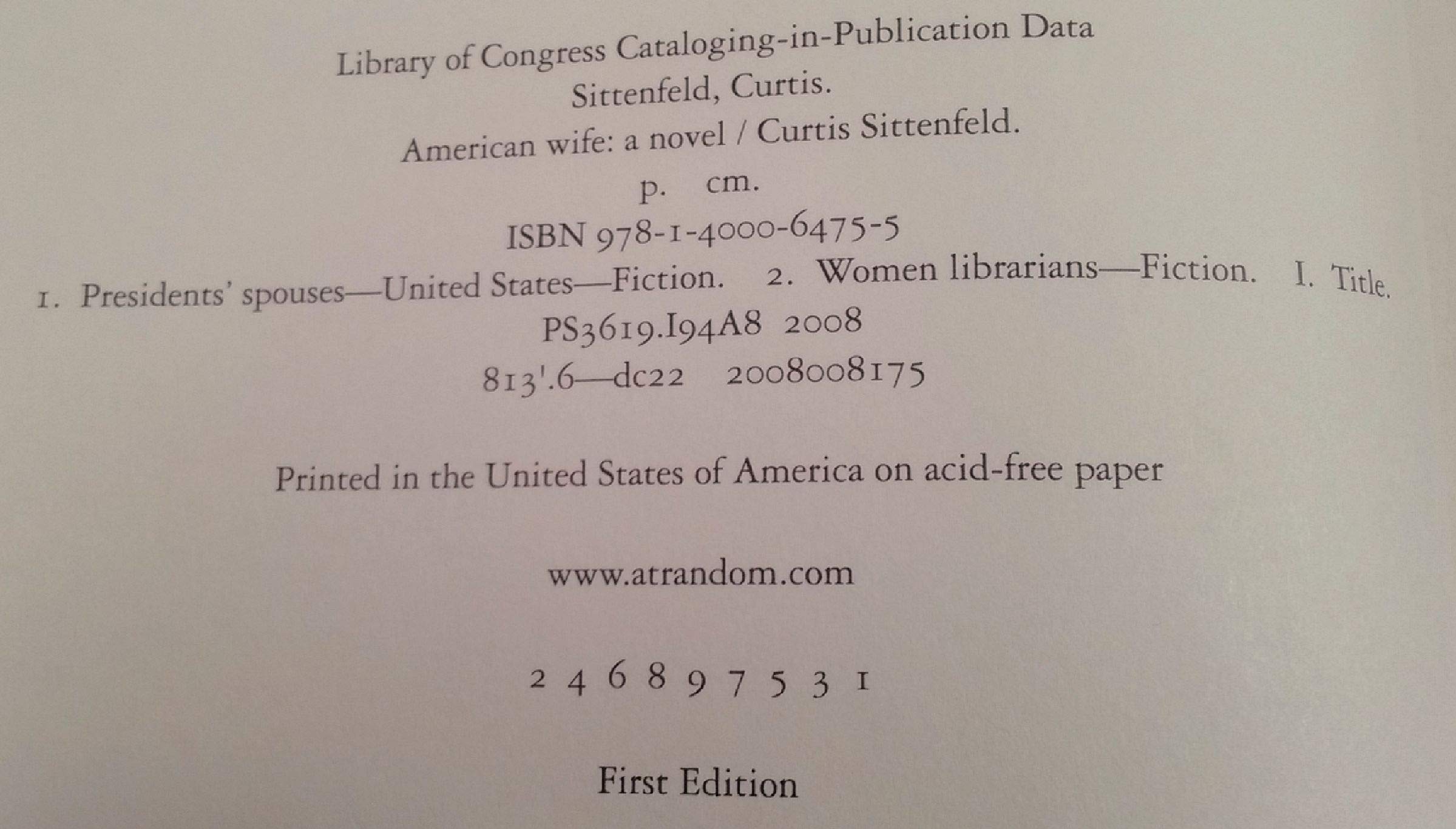 American Wife: A Novel used book depot