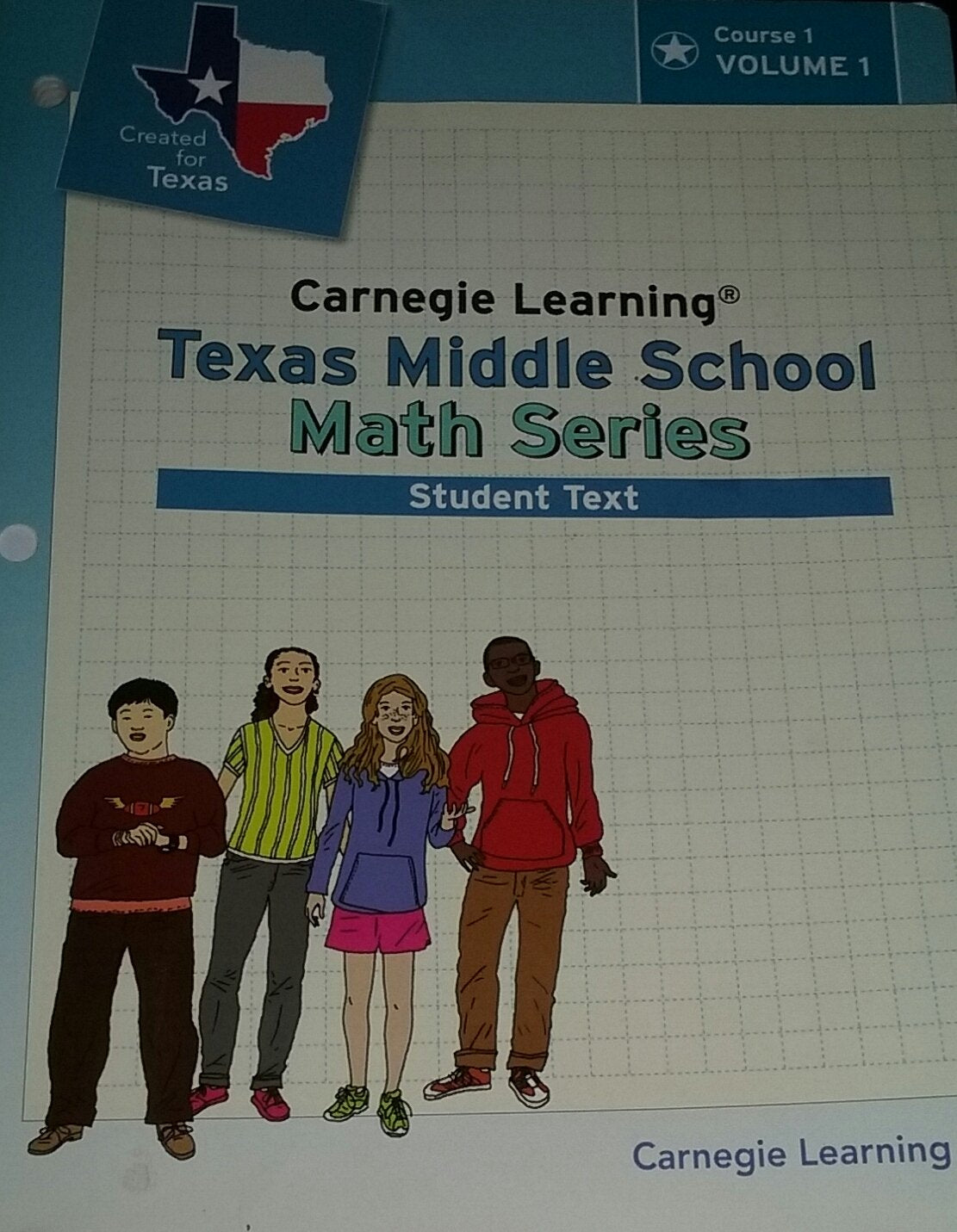 Carnegie Learning Texas Middle School Math Series Course 1 Student Edition Volume 1 & Volume 2 used book depot