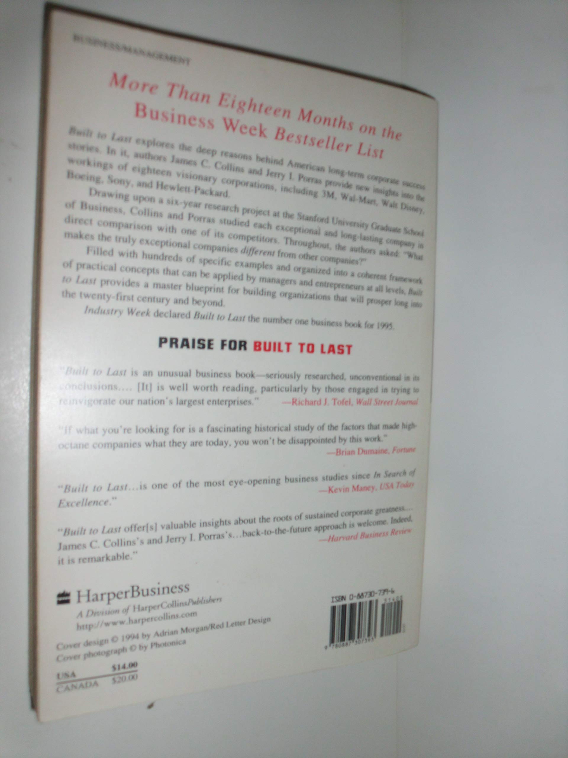 Built to Last: Successful Habits of Visionary Companies used book depot