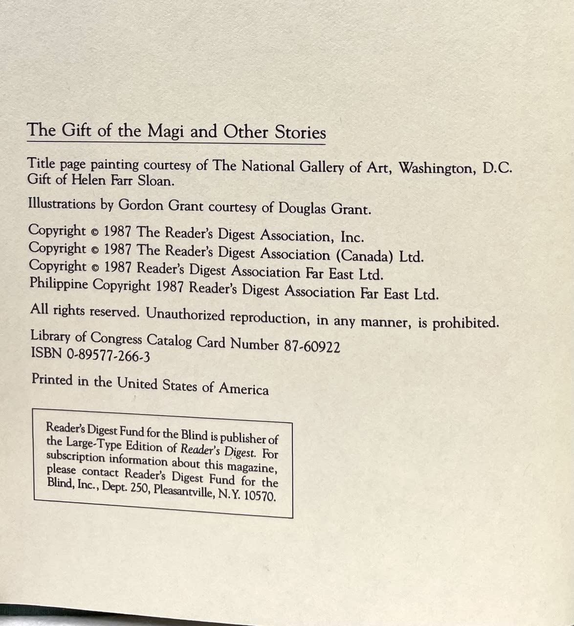 The Gift of the Magi and Other Stories (The World's Best Reading) used book depot
