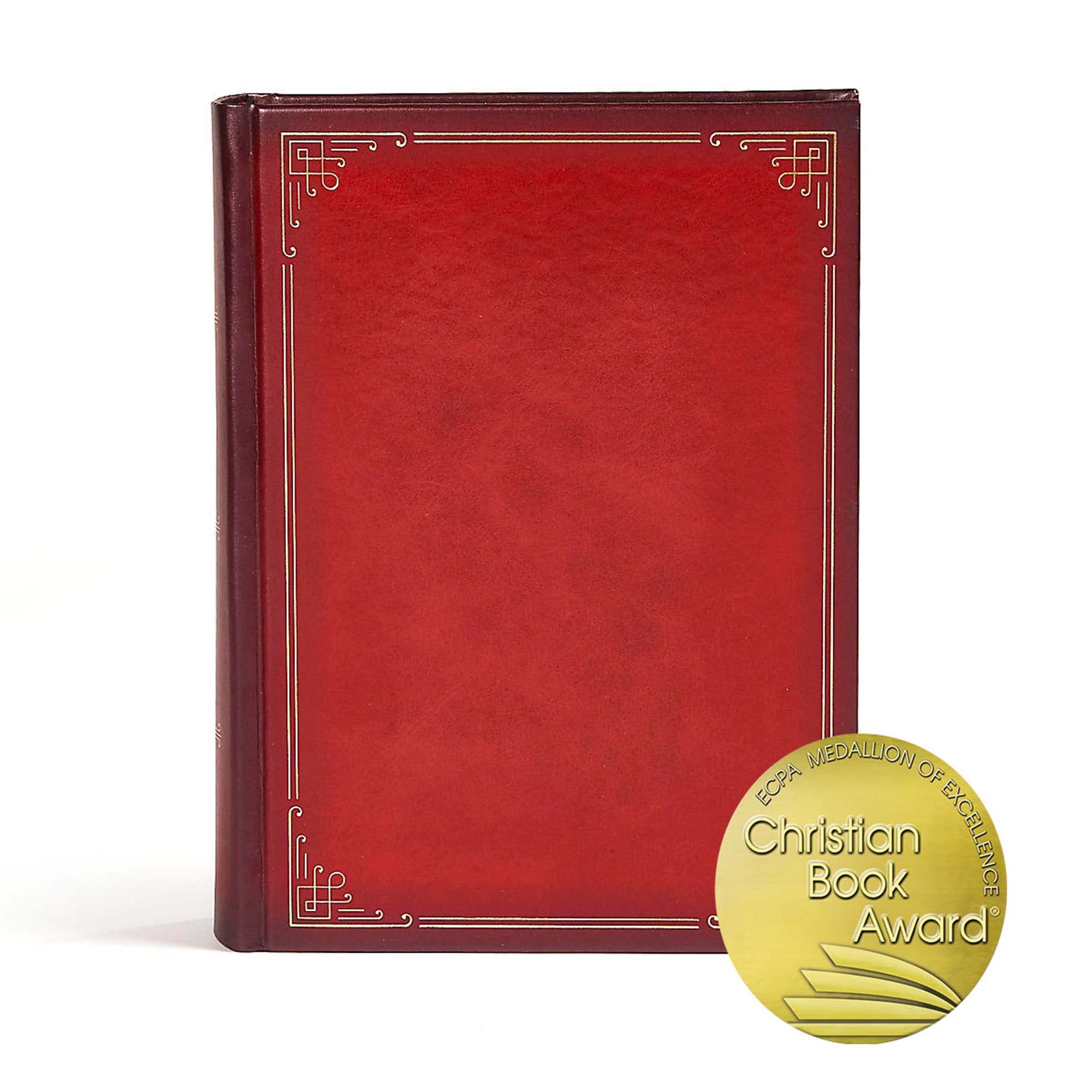 CSB Ancient Faith Study Bible, Crimson LeatherTouch-Over-Board, Black Letter, Church Fathers, Study Notes and Commentary, Articles, Profiles, Easy-to-Read Bible Serif Type used book depot