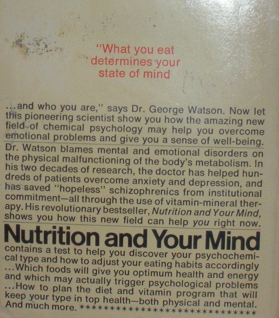 Nutrition and Your Mind used book depot