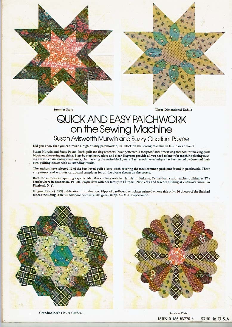 Quick and Easy Patchwork on the Sewing Machine (Dover Needlework Series) used book depot