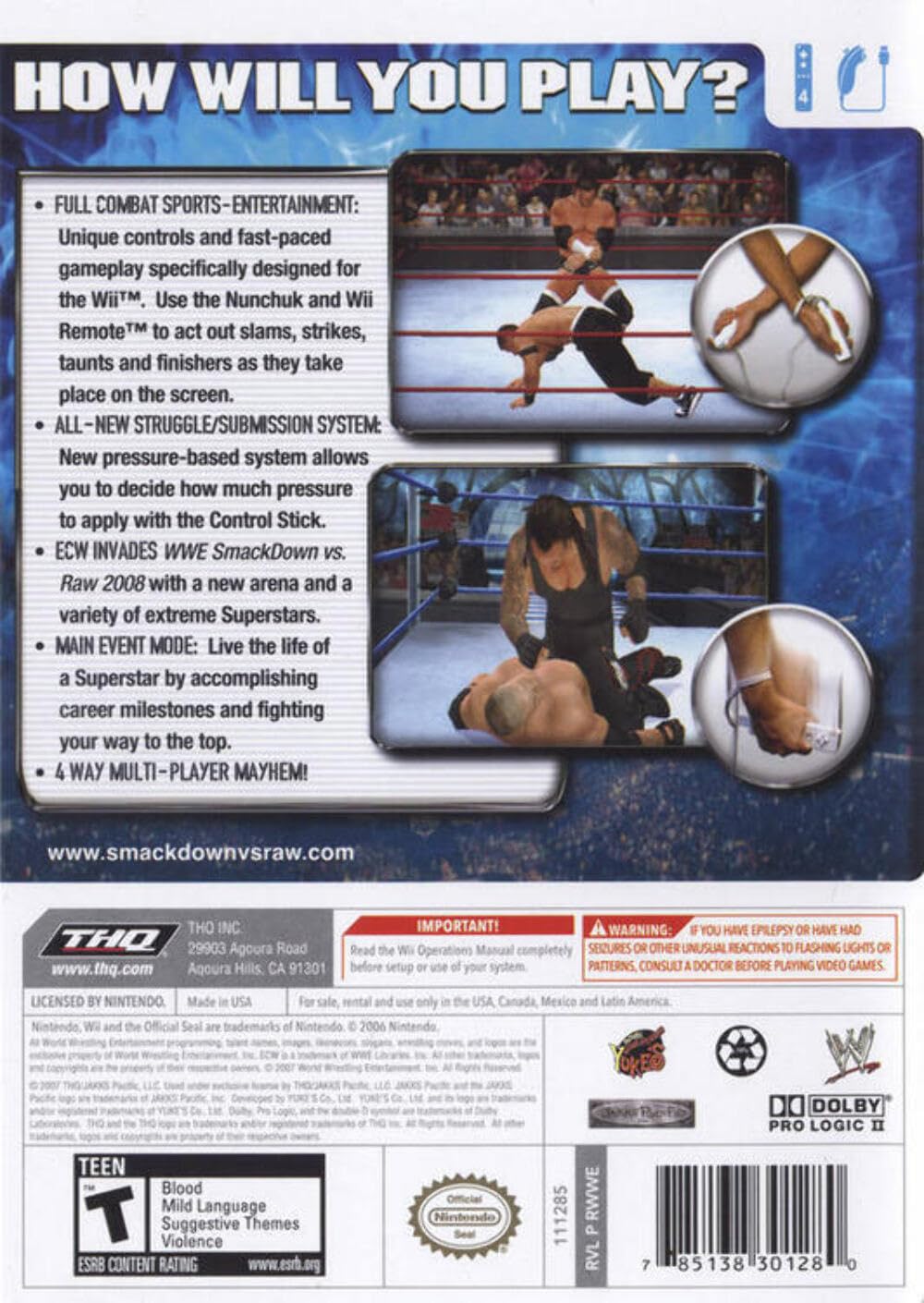 WWE SmackDown vs. Raw 2008 - Nintendo Wii used book depot
