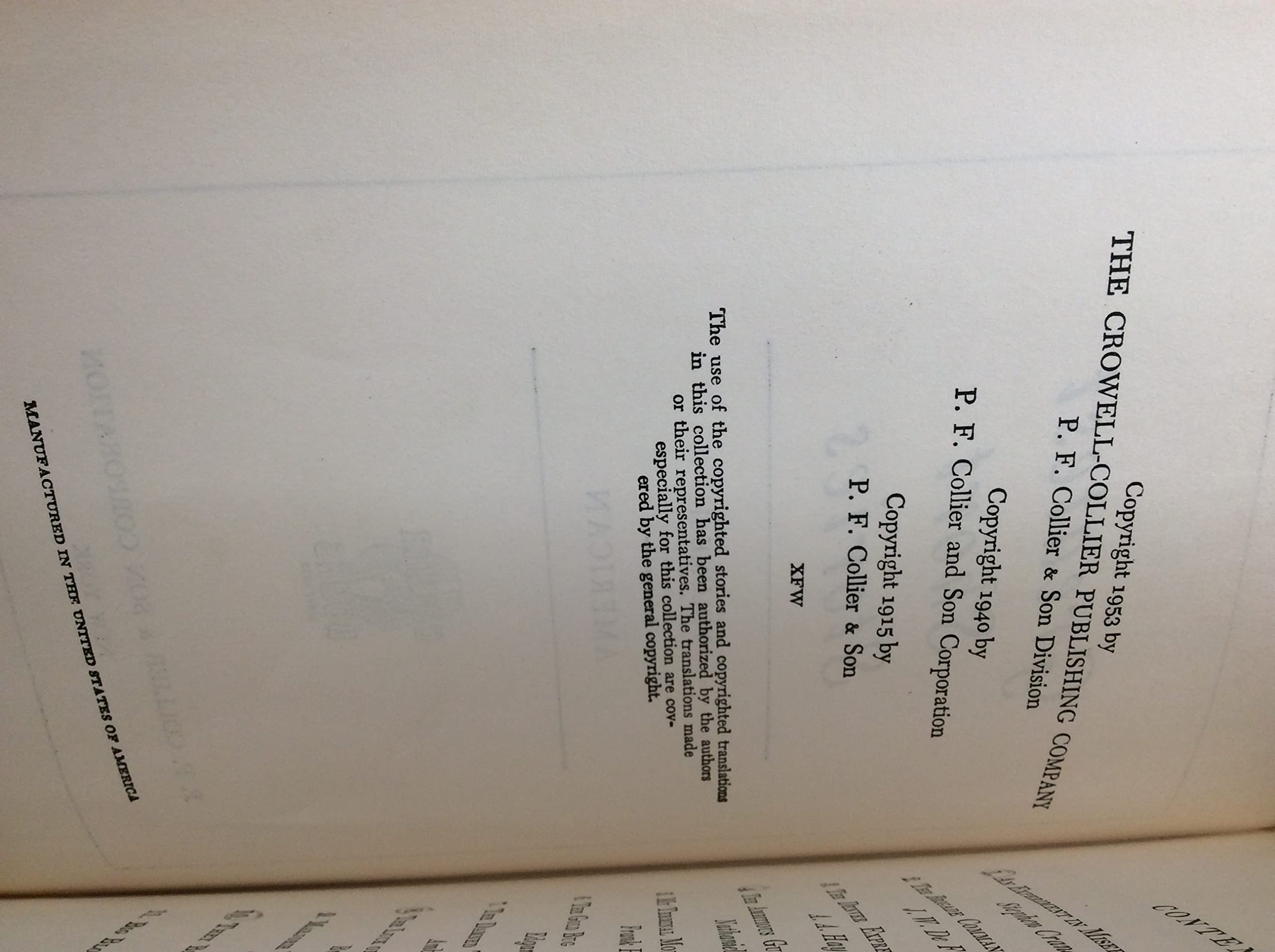 Collier Greatest Short Stories Vol 1-6 used book depot