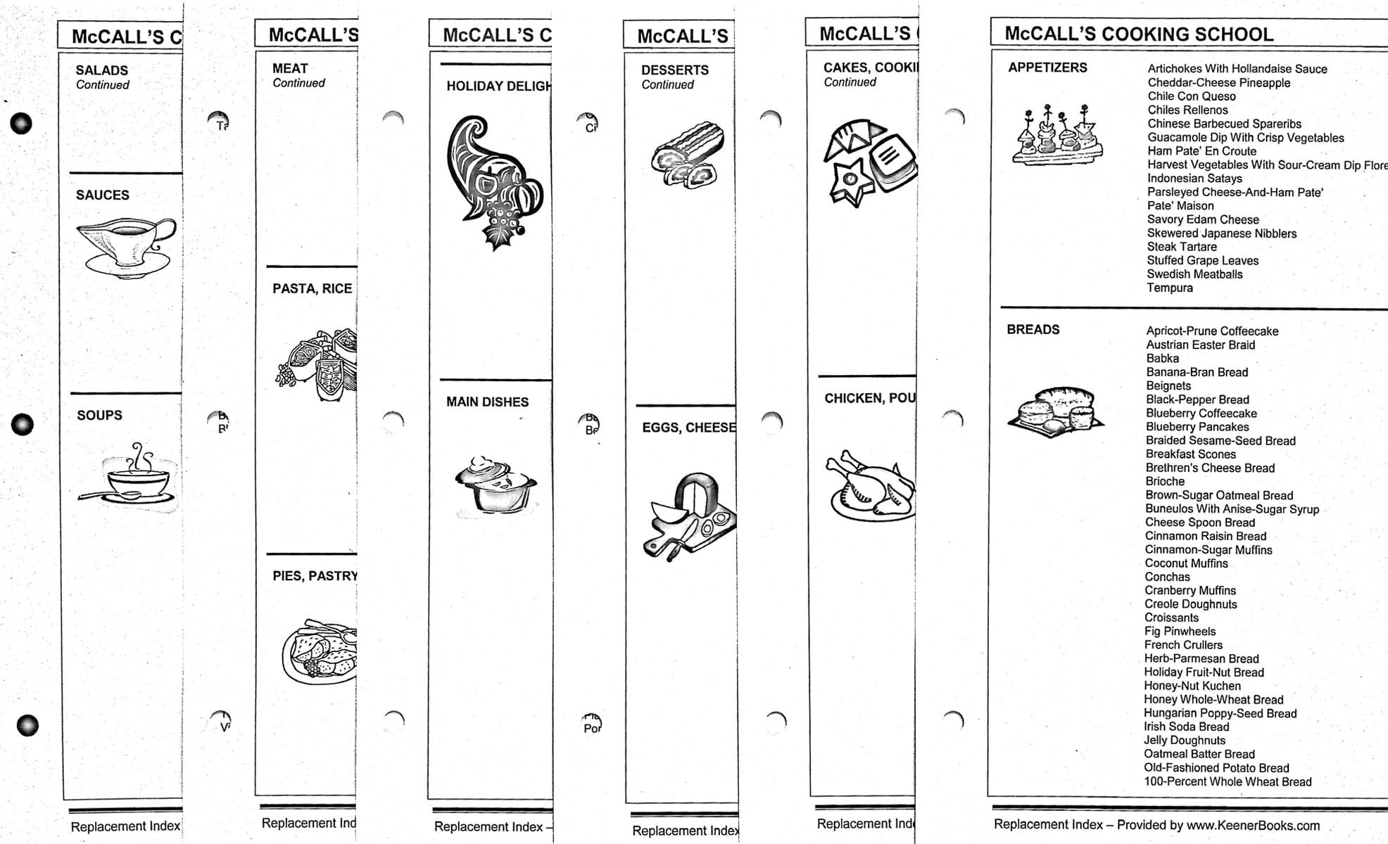 MCCALL'S COOKING SCHOOL COMPLETE THREE: 3 VOLUME 3-RING BINDERS COOKBOOK SET used book depot