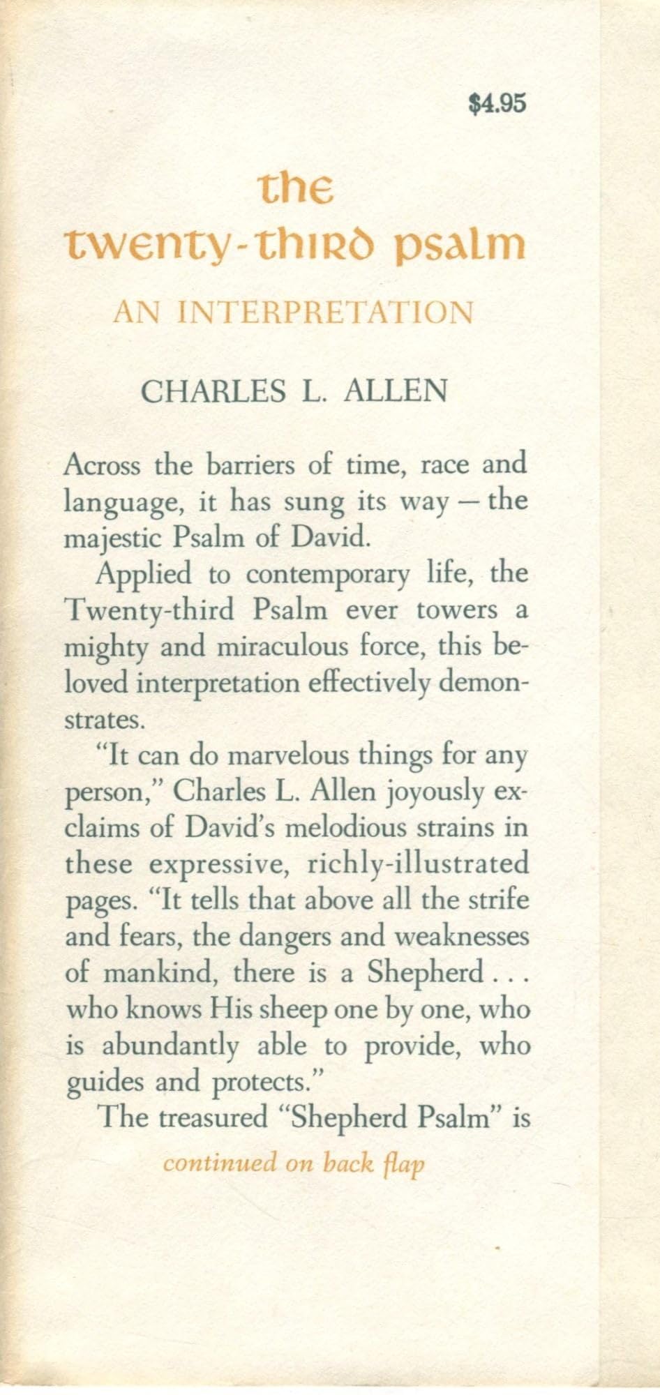 The Twenty-Third Psalm: An Interpretation used book depot